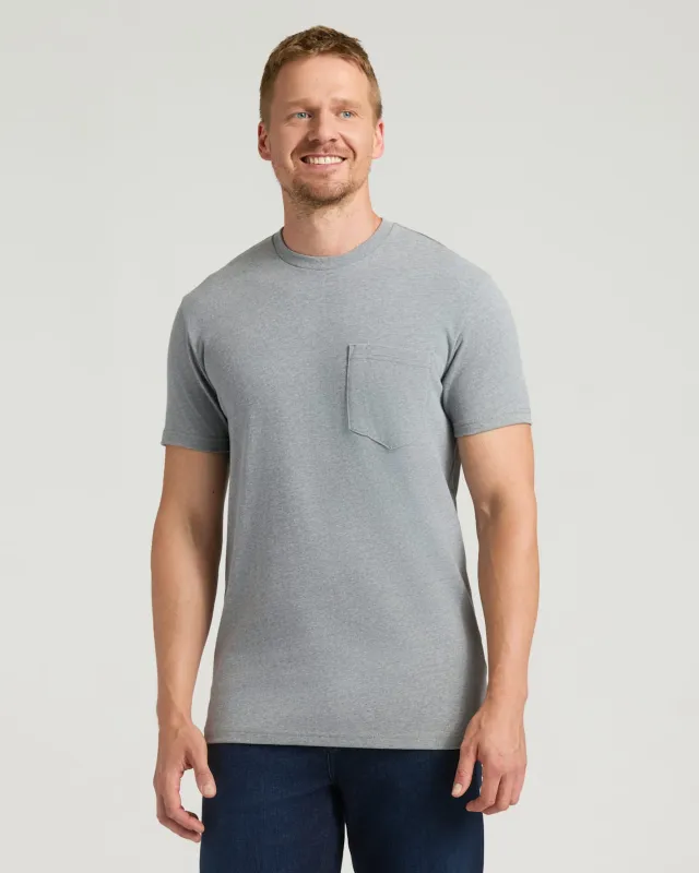 Heather Gray Tall Heavyweight Pocket Crew sold by True Classic