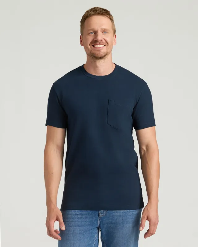 Navy Tall Heavyweight Pocket Crew sold by True Classic