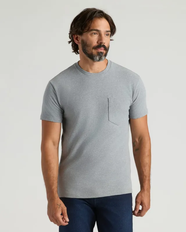 Heather Gray Heavyweight Pocket Crew sold by True Classic