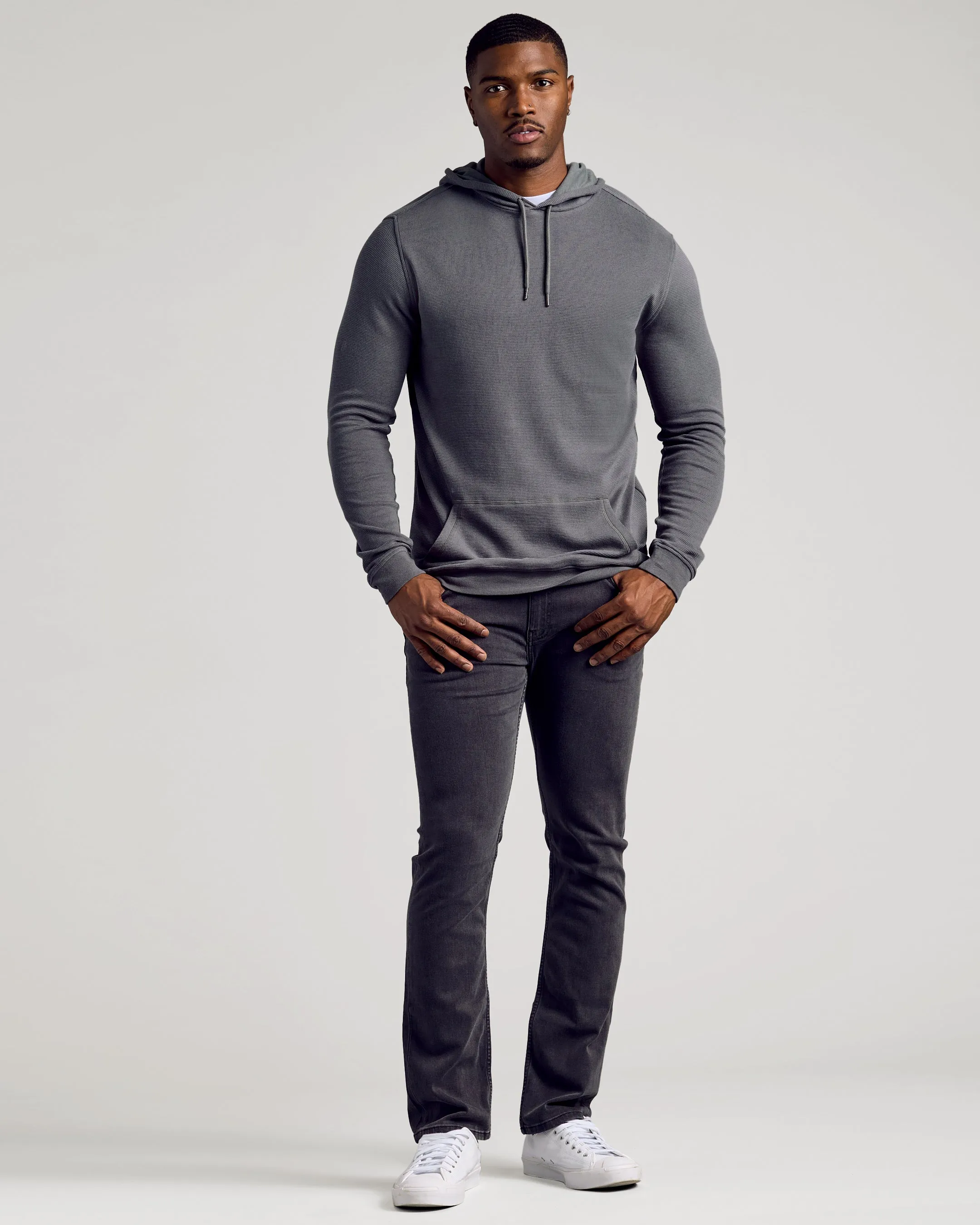 Black & Carbon Tall Waffle Hoodie 2-Pack sold by True Classic product image thumbnail 4