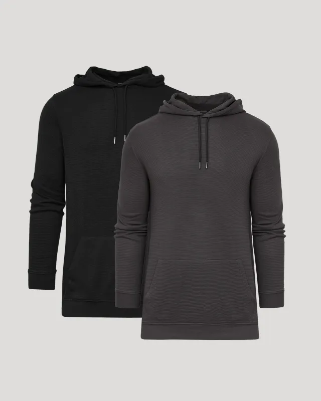 Black & Carbon Tall Waffle Hoodie 2-Pack sold by True Classic