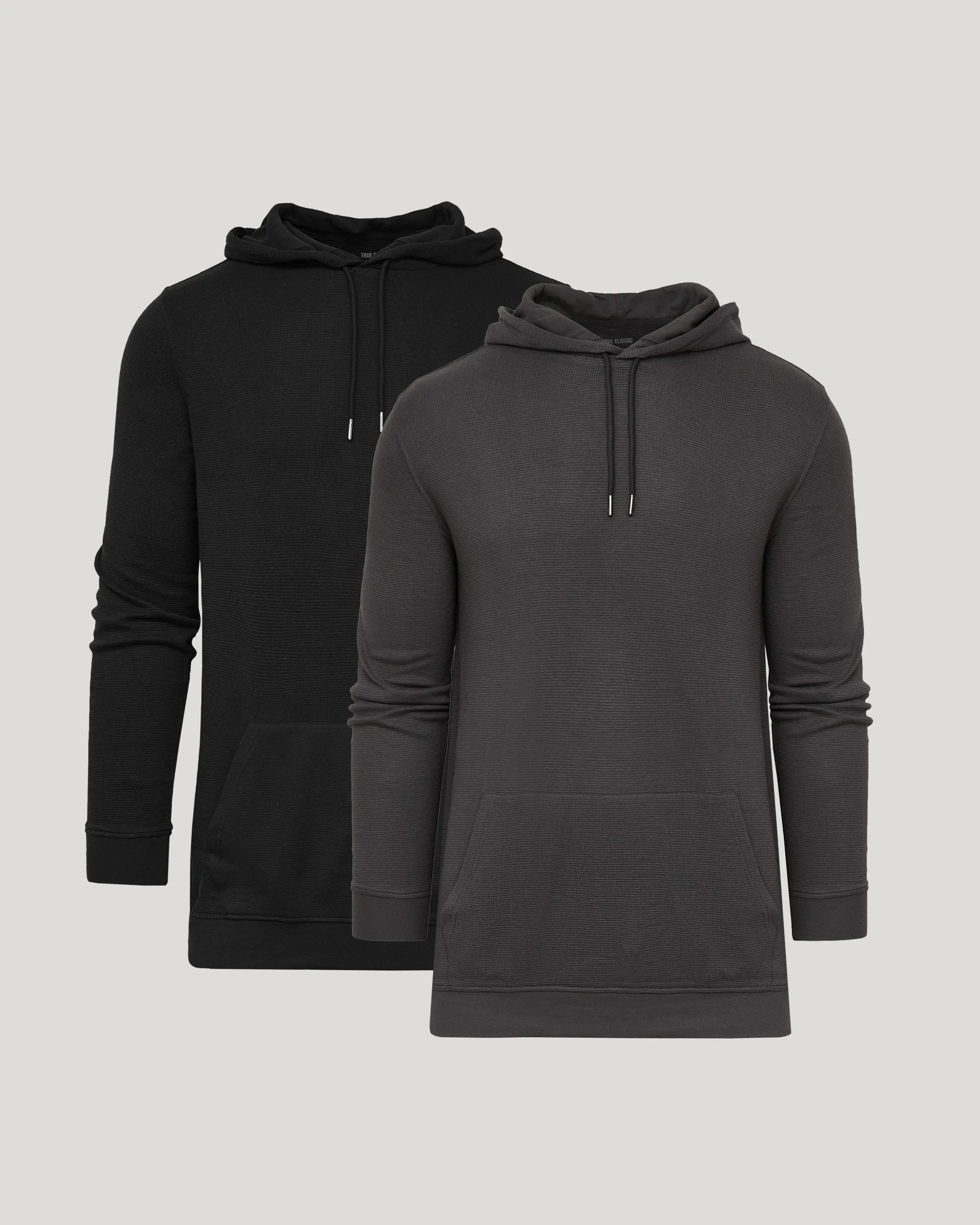 Black & Carbon Tall Waffle Hoodie 2-Pack sold by True Classic