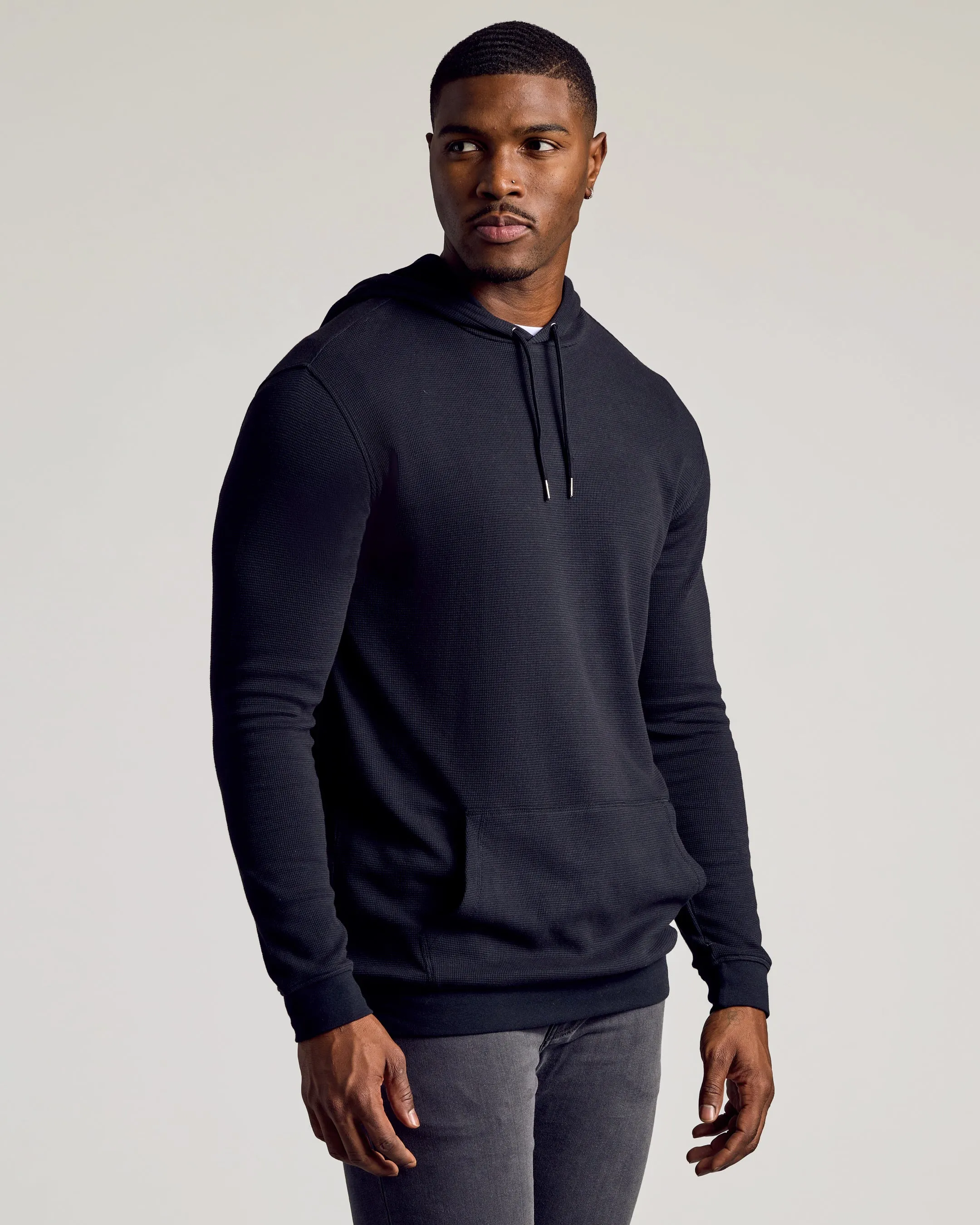 Black & Carbon Tall Waffle Hoodie 2-Pack sold by True Classic product image thumbnail 5