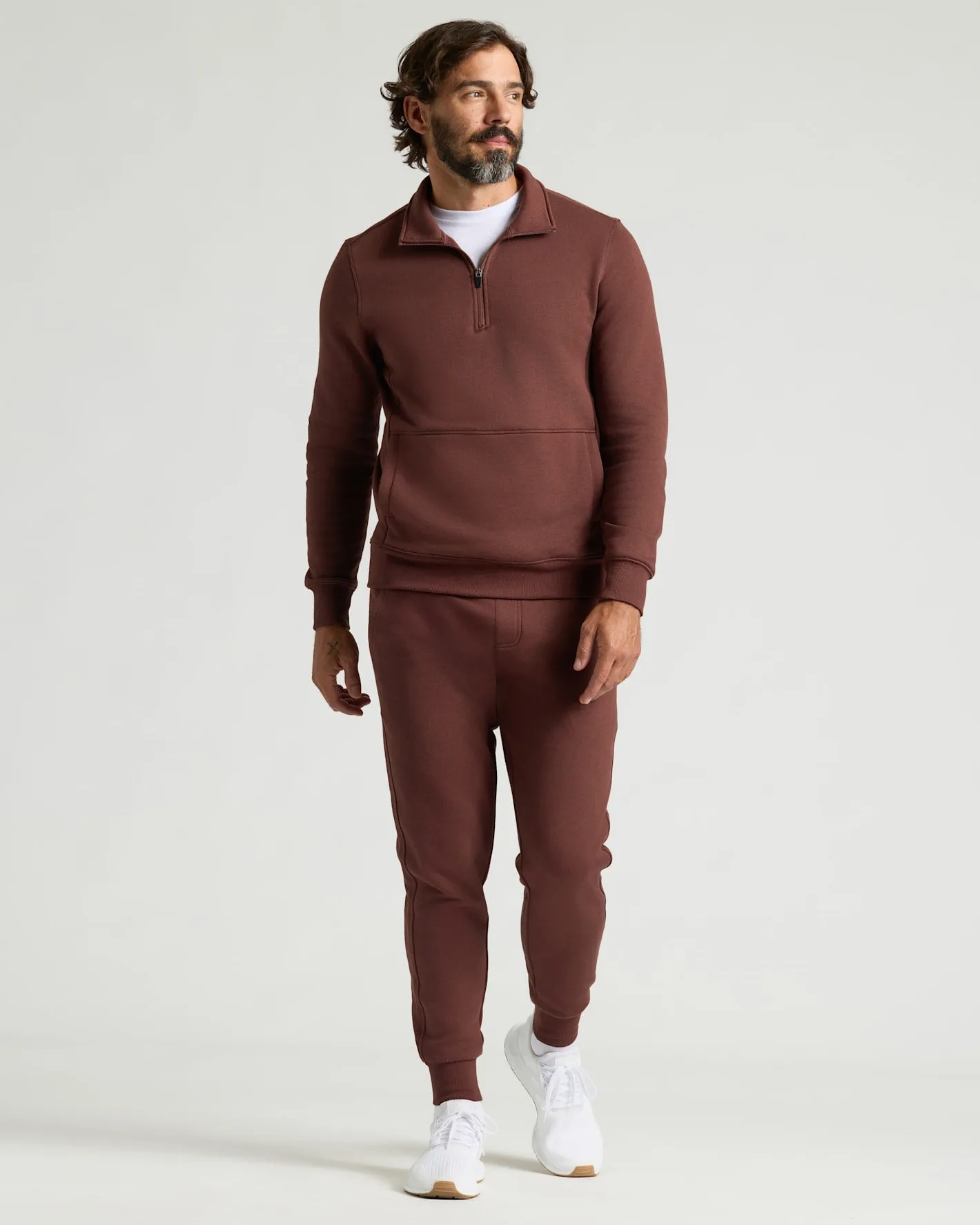 Carob Half Zip Fleece Sweatshirt & Jogger 2-Pack sold by True Classic product image thumbnail 2
