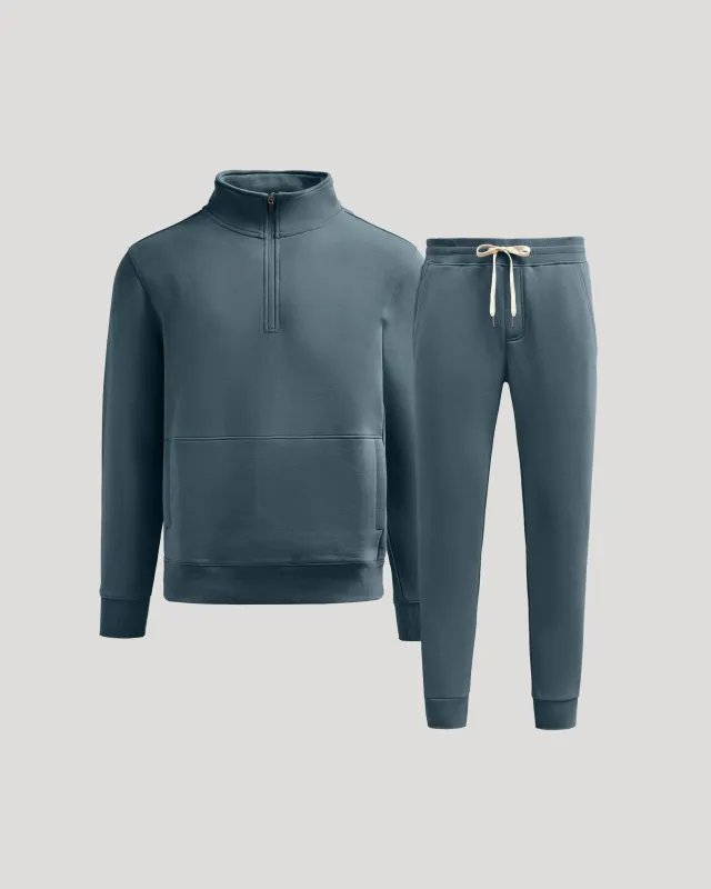 Neptune Half Zip Fleece Sweatshirt & Jogger 2-Pack sold by True Classic