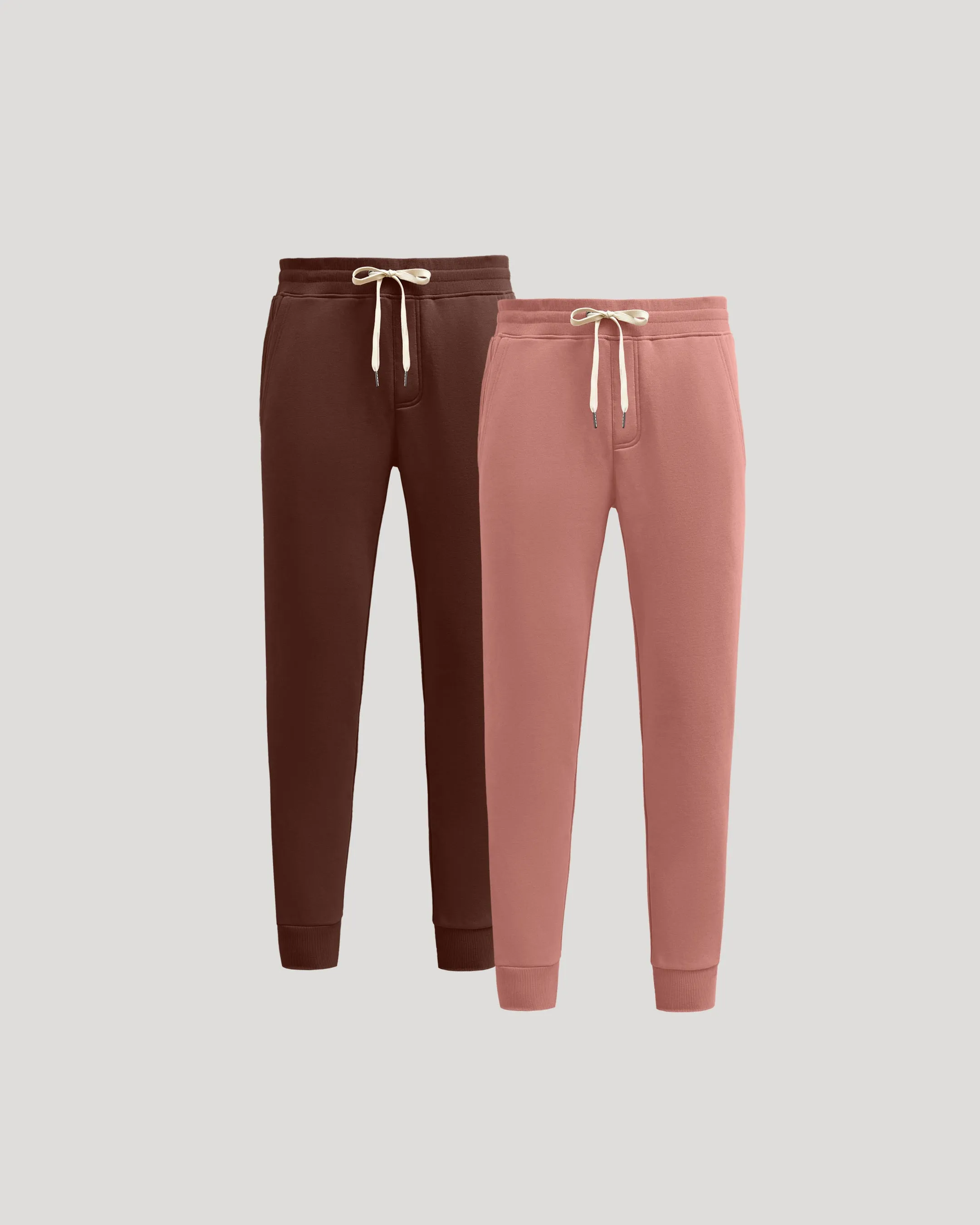Rose & Carob Fleece French Terry Joggers 2-Pack sold by True Classic