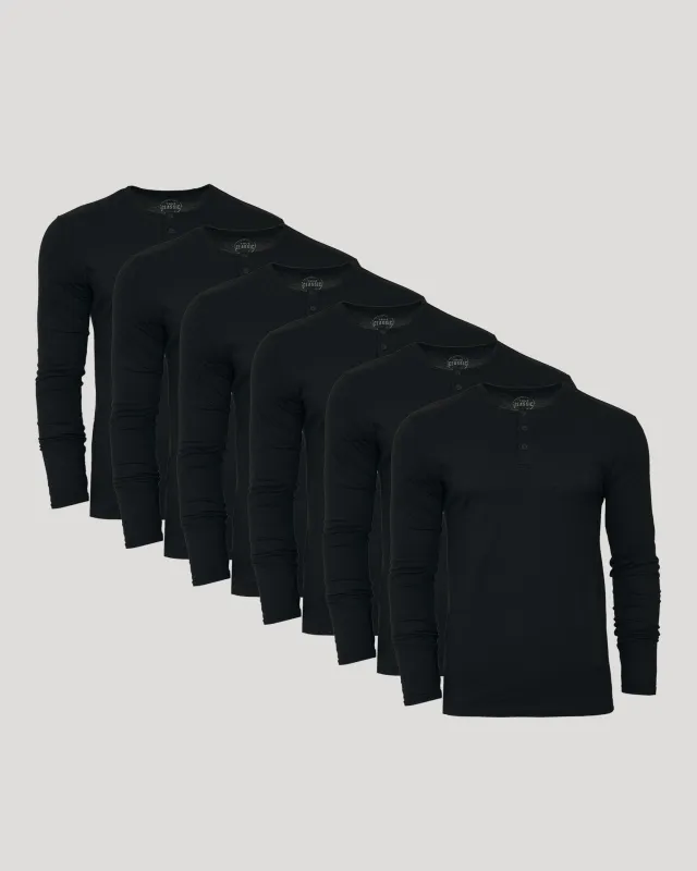 All Black Classic Henley 6-Pack sold by True Classic