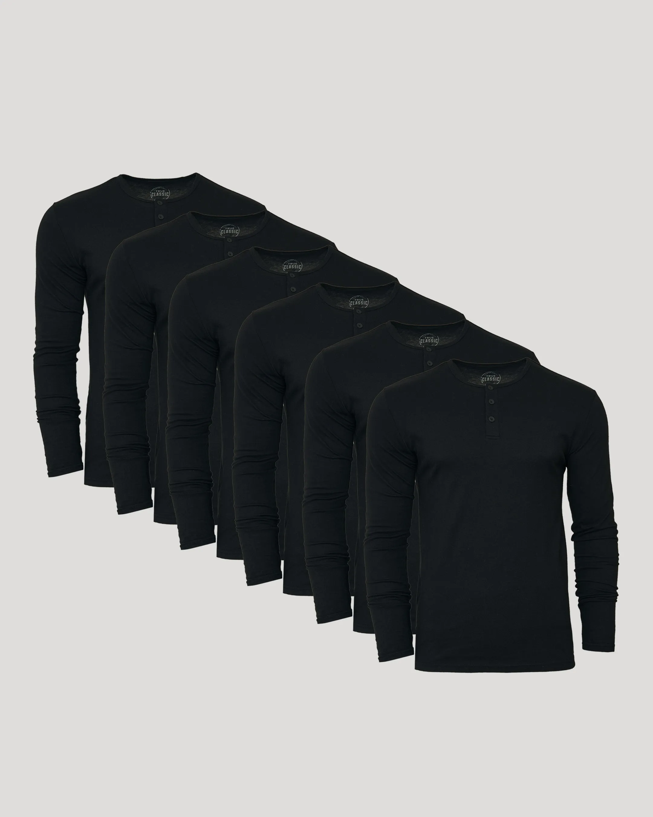 All Black Classic Henley 6-Pack sold by True Classic