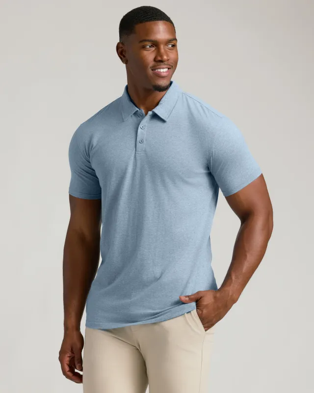 Heather Indigo Short Sleeve Tall Polo sold by True Classic