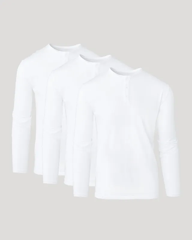 All White Classic Henley 3-Pack sold by True Classic