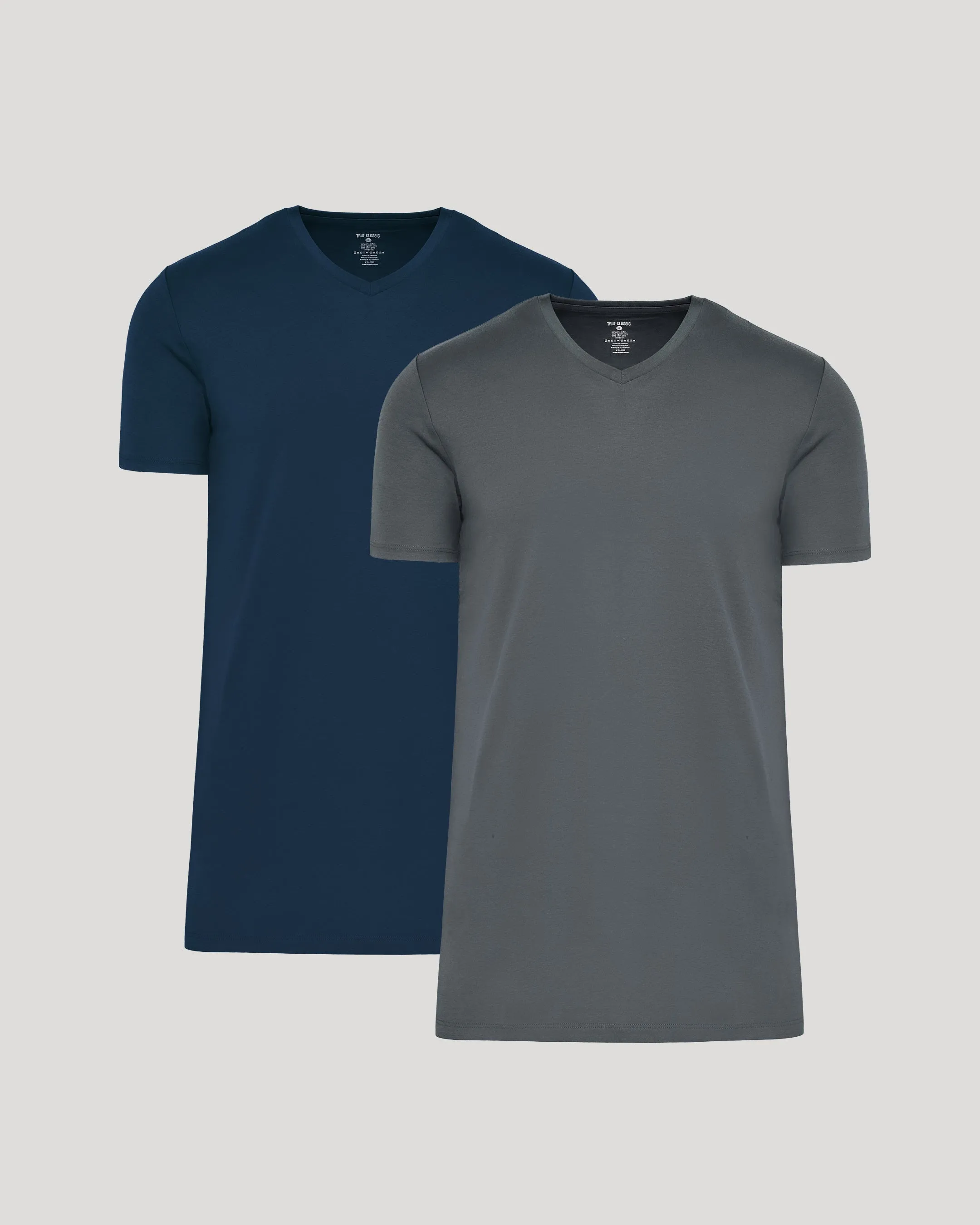 Carbon & Navy Tall Premium Pima V-Neck 2-Pack sold by True Classic