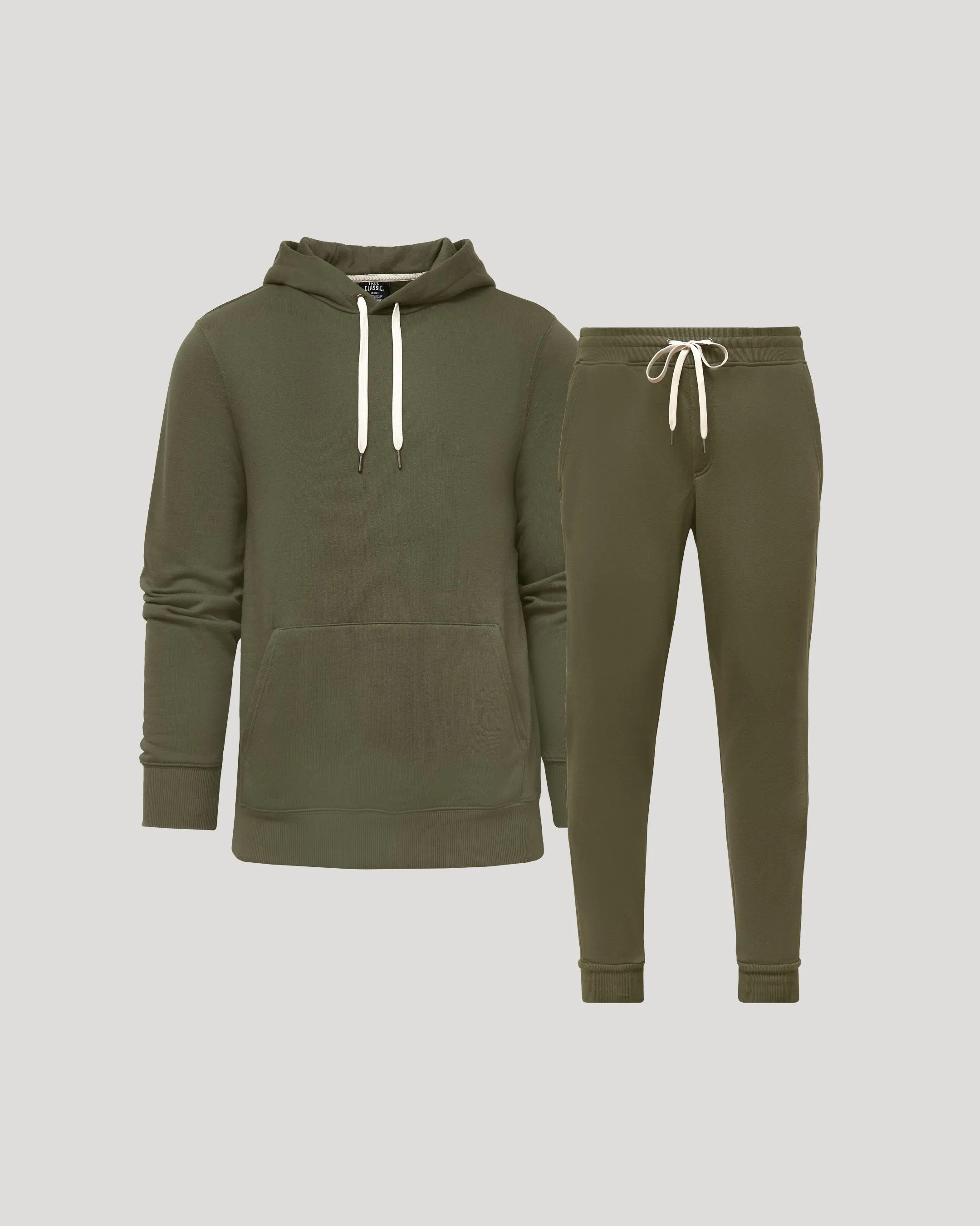 Military Green Pullover Fleece Hoodie & Jogger 2-Pack sold by True Classic