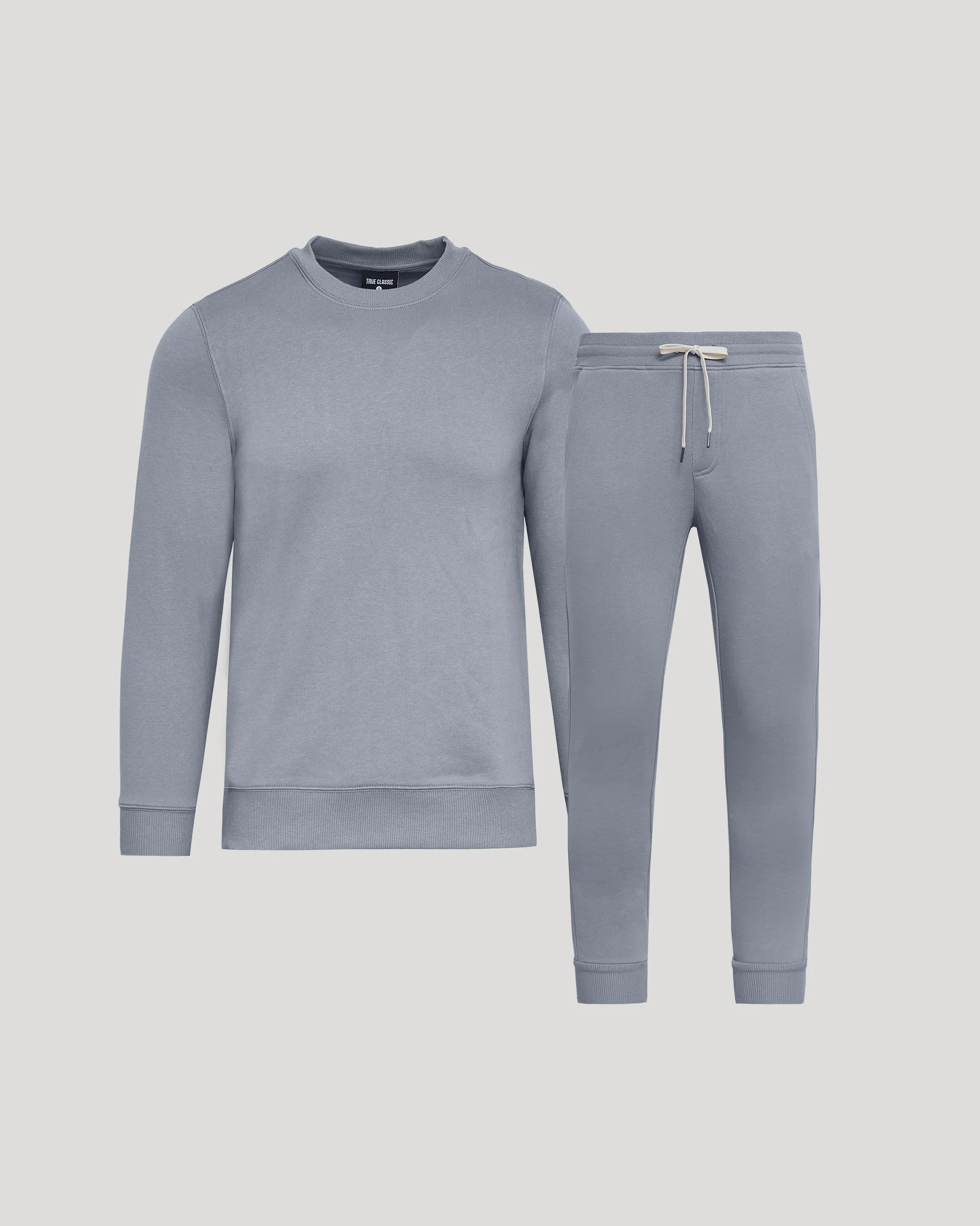 Dusty Blue Pullover Fleece Crew & Jogger 2-Pack sold by True Classic