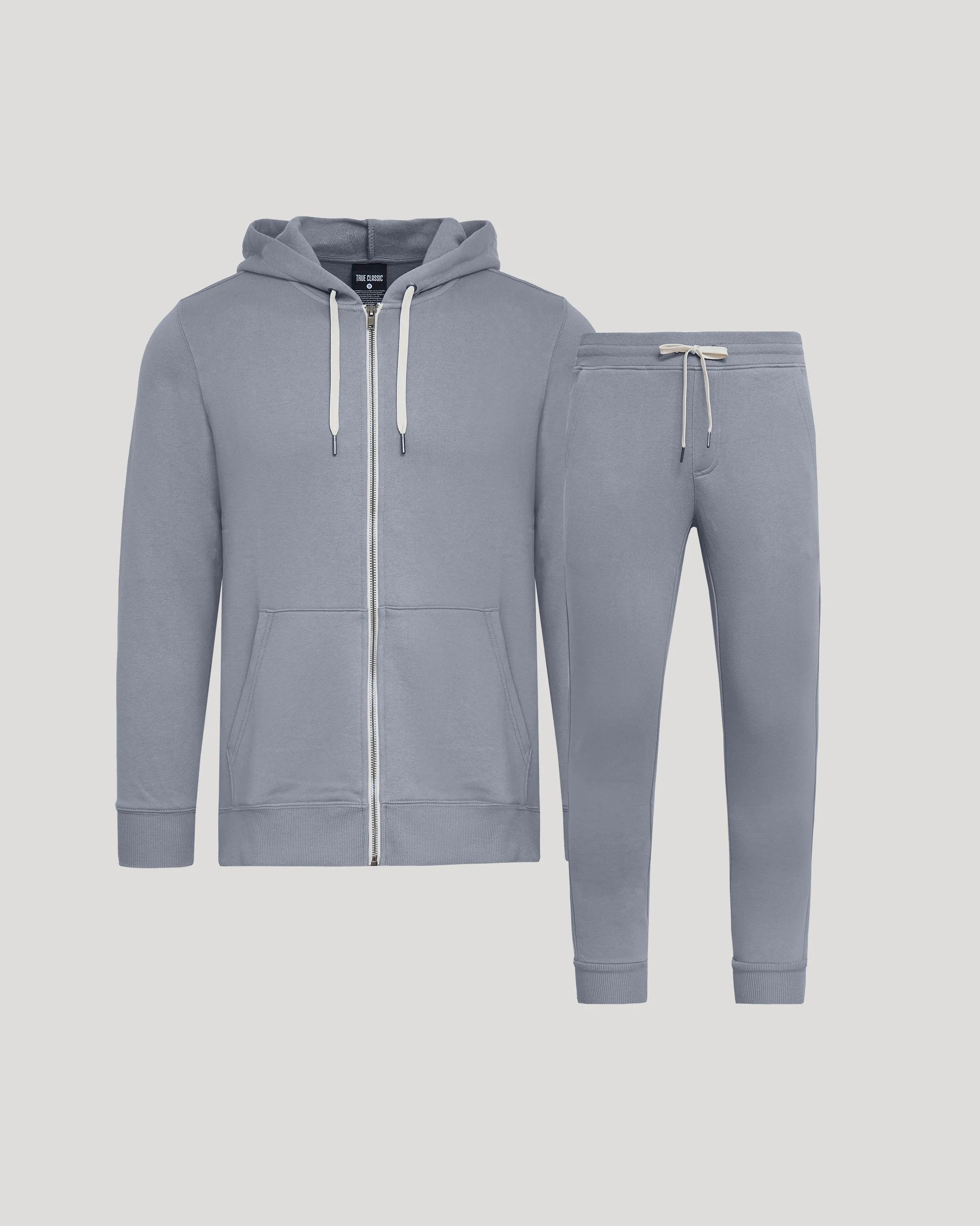 Dusty Blue Full Zip Fleece Hoodie & Jogger 2-Pack sold by True Classic