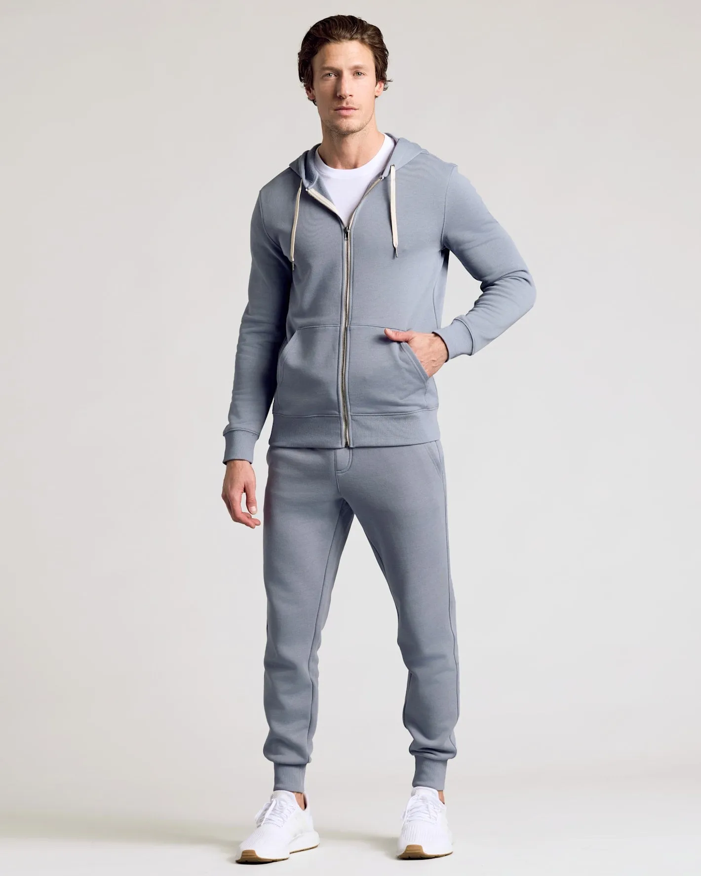 Dusty Blue Full Zip Fleece Hoodie & Jogger 2-Pack sold by True Classic product image thumbnail 2