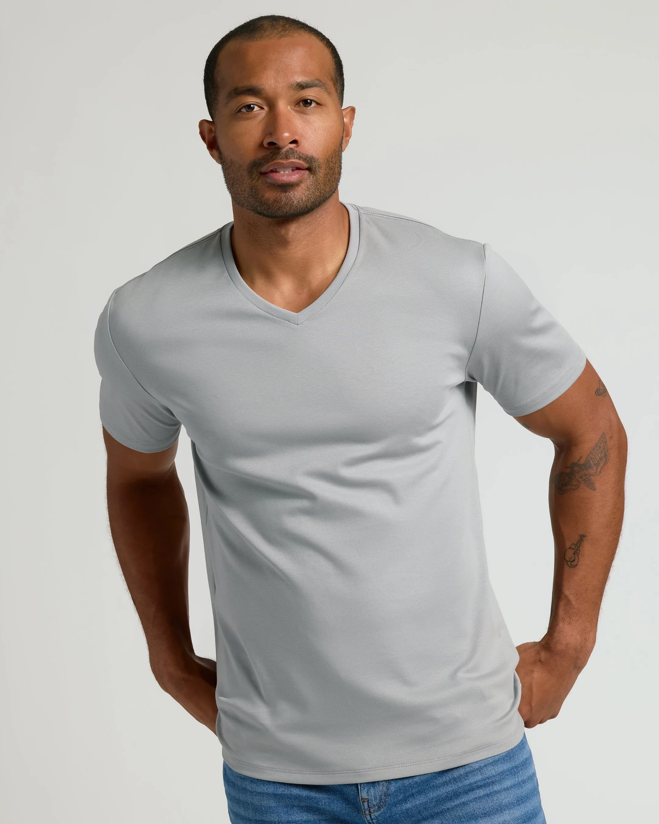 Steel White Pima V-Neck 2-Pack sold by True Classic product image thumbnail 5