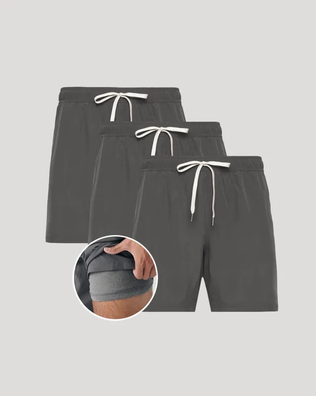 7" All Carbon Active Quick Dry Shorts 3-Pack sold by True Classic