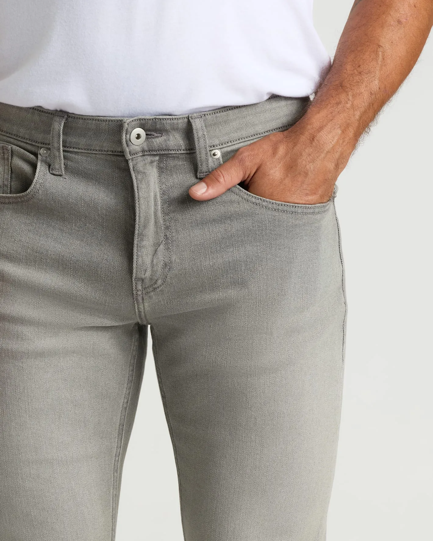 Medium Gray Wash Slim Authentic Denim Jeans sold by True Classic product image thumbnail 4