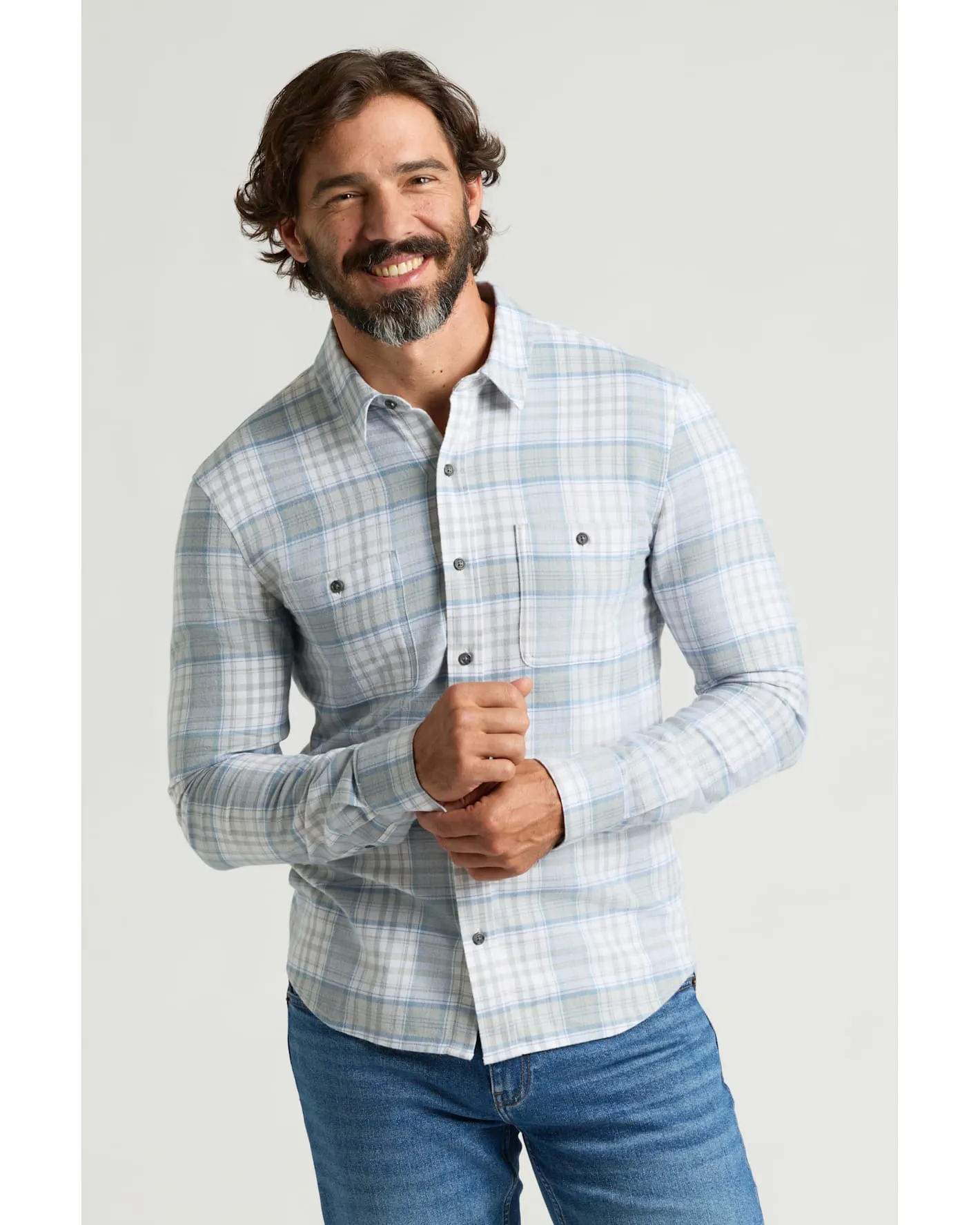 Marine Plaid & Slate Plaid Flannel Shirts 2-Pack sold by True Classic product image thumbnail 2