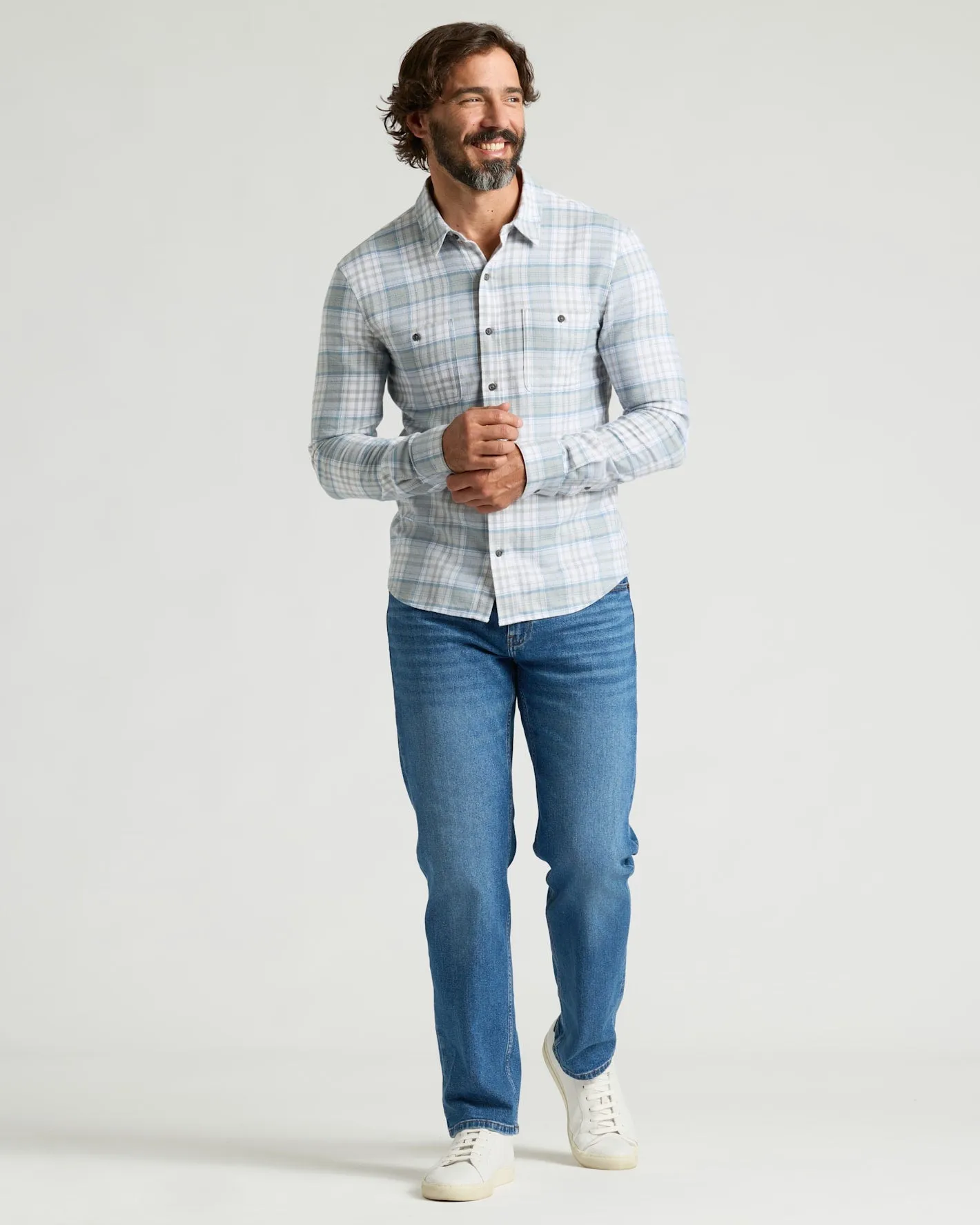 Slate Plaid Long Sleeve Flannel Shirt sold by True Classic product image thumbnail 4