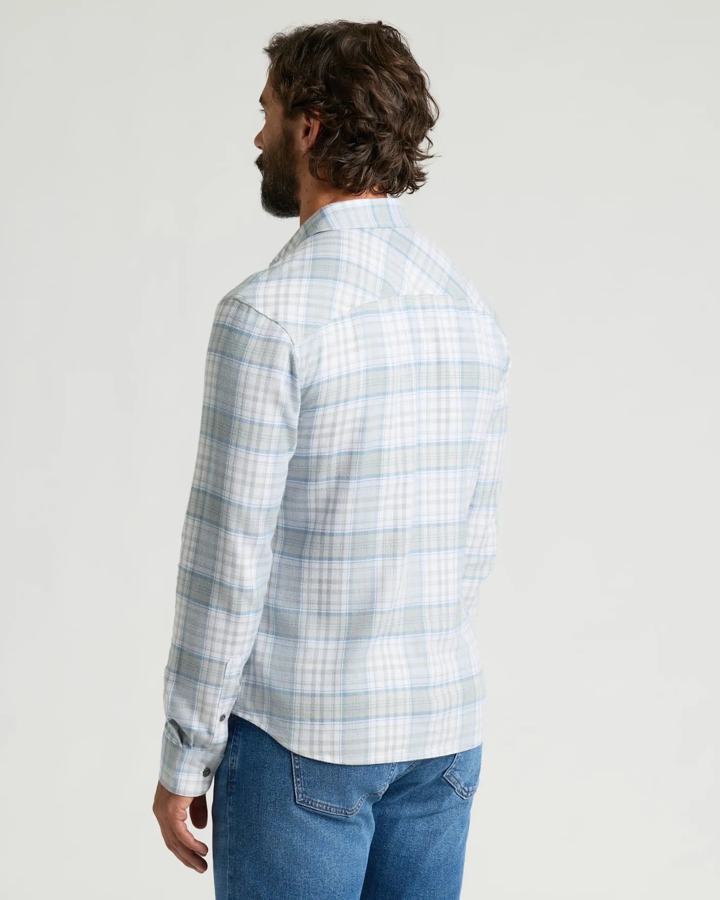 Slate Plaid Long Sleeve Flannel Shirt sold by True Classic product image thumbnail 3
