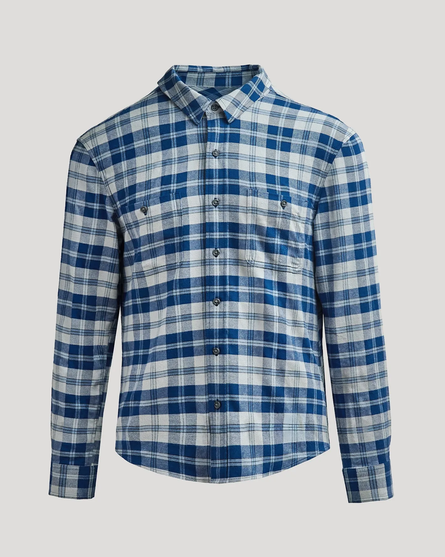 Marine Plaid Long Sleeve Flannel Shirt sold by True Classic product image thumbnail 2