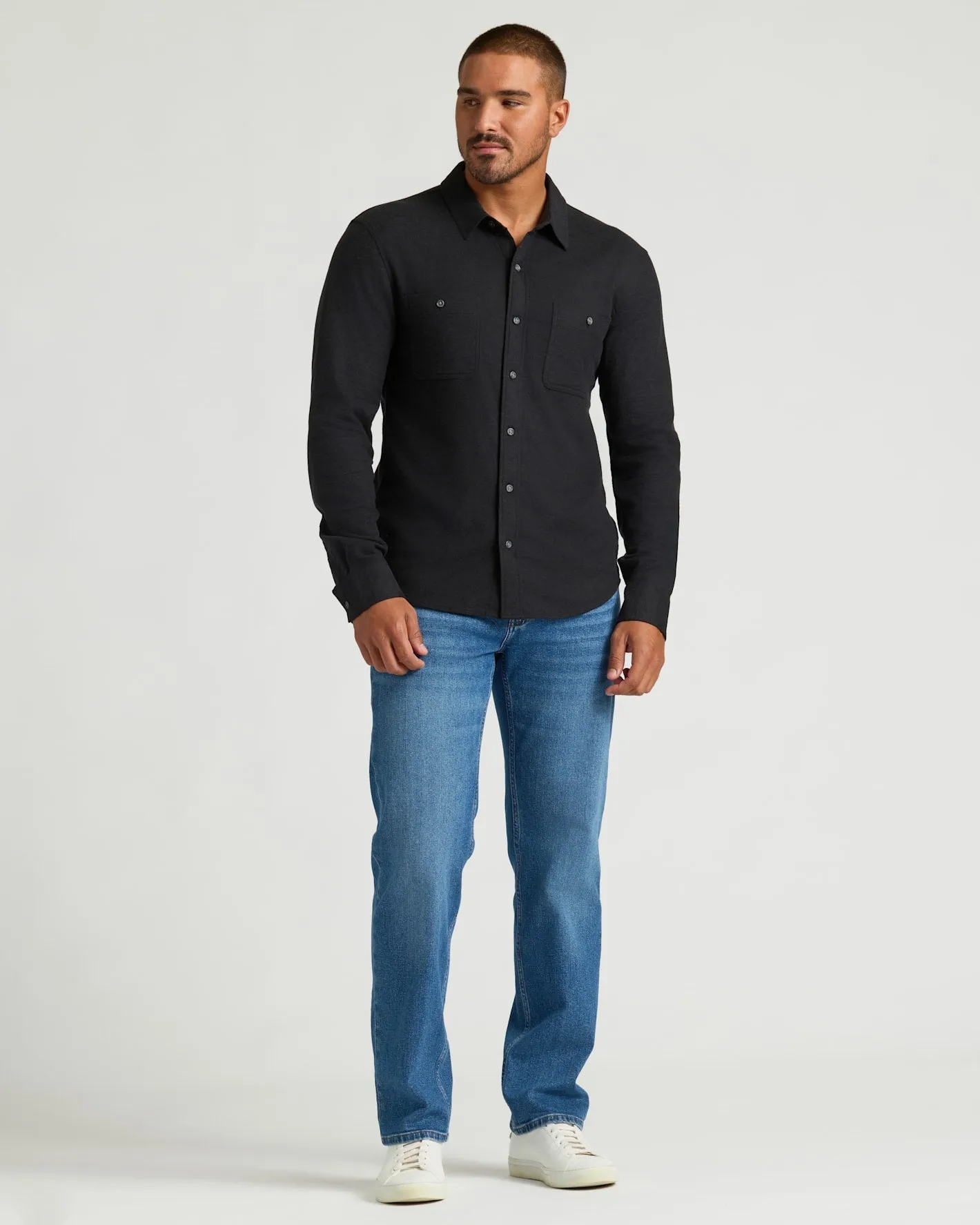Black Long Sleeve Flannel Shirt sold by True Classic product image thumbnail 4