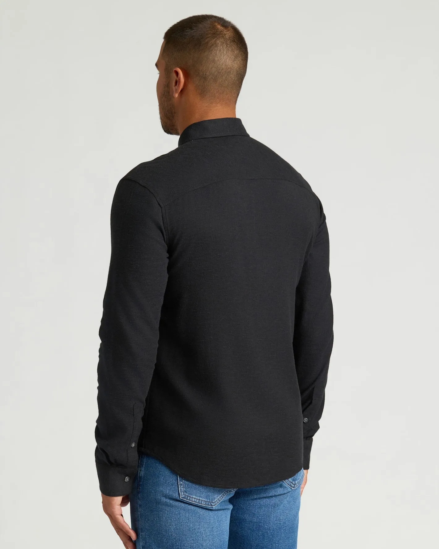 Black Long Sleeve Flannel Shirt sold by True Classic product image thumbnail 3