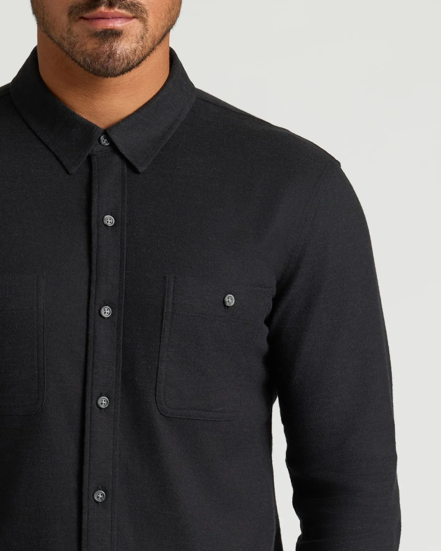 Black Long Sleeve Flannel Shirt sold by True Classic product image thumbnail 5