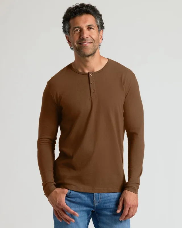 Sepiawood Classic Long Sleeve Henley sold by True Classic