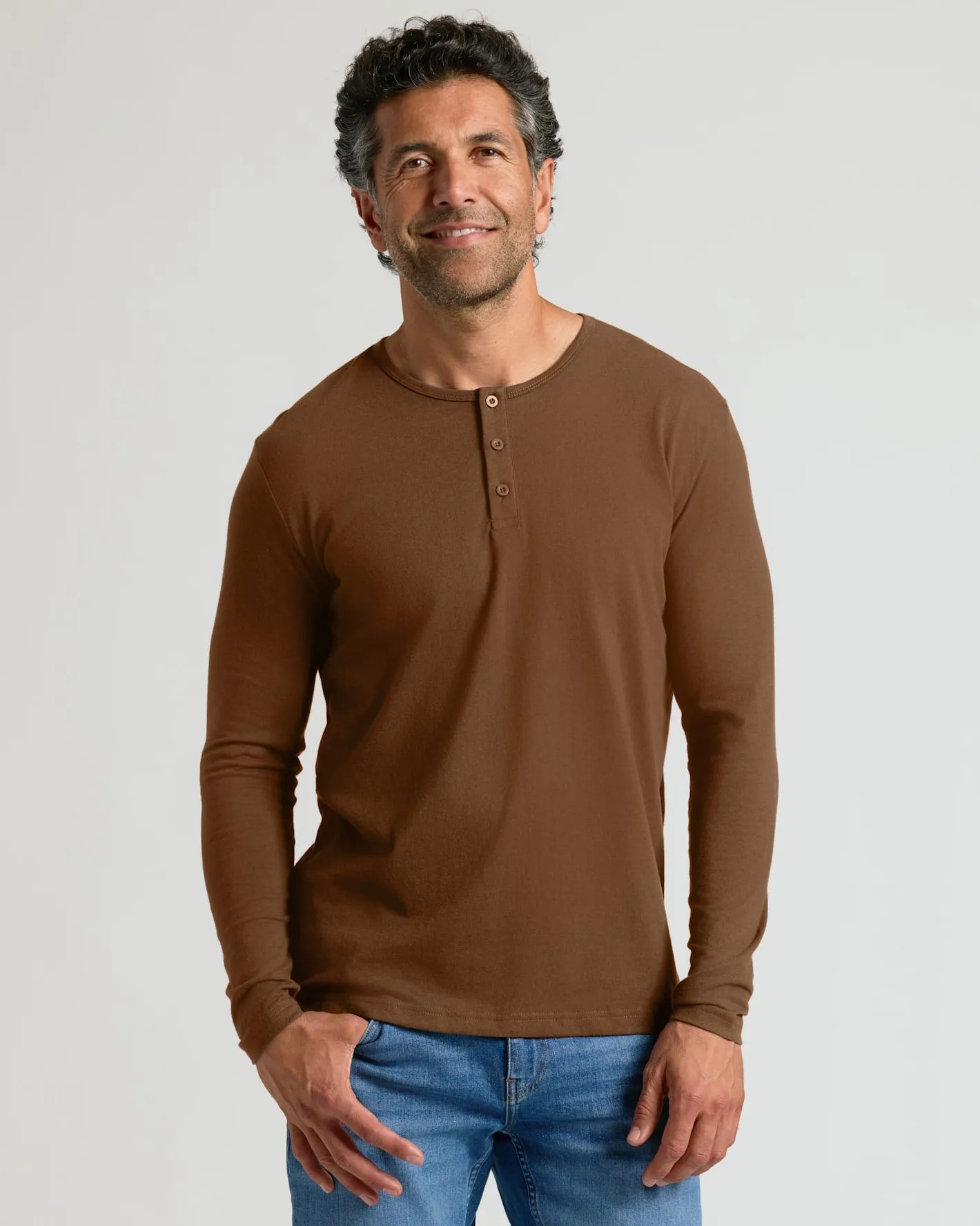 Sepiawood Classic Long Sleeve Henley sold by True Classic