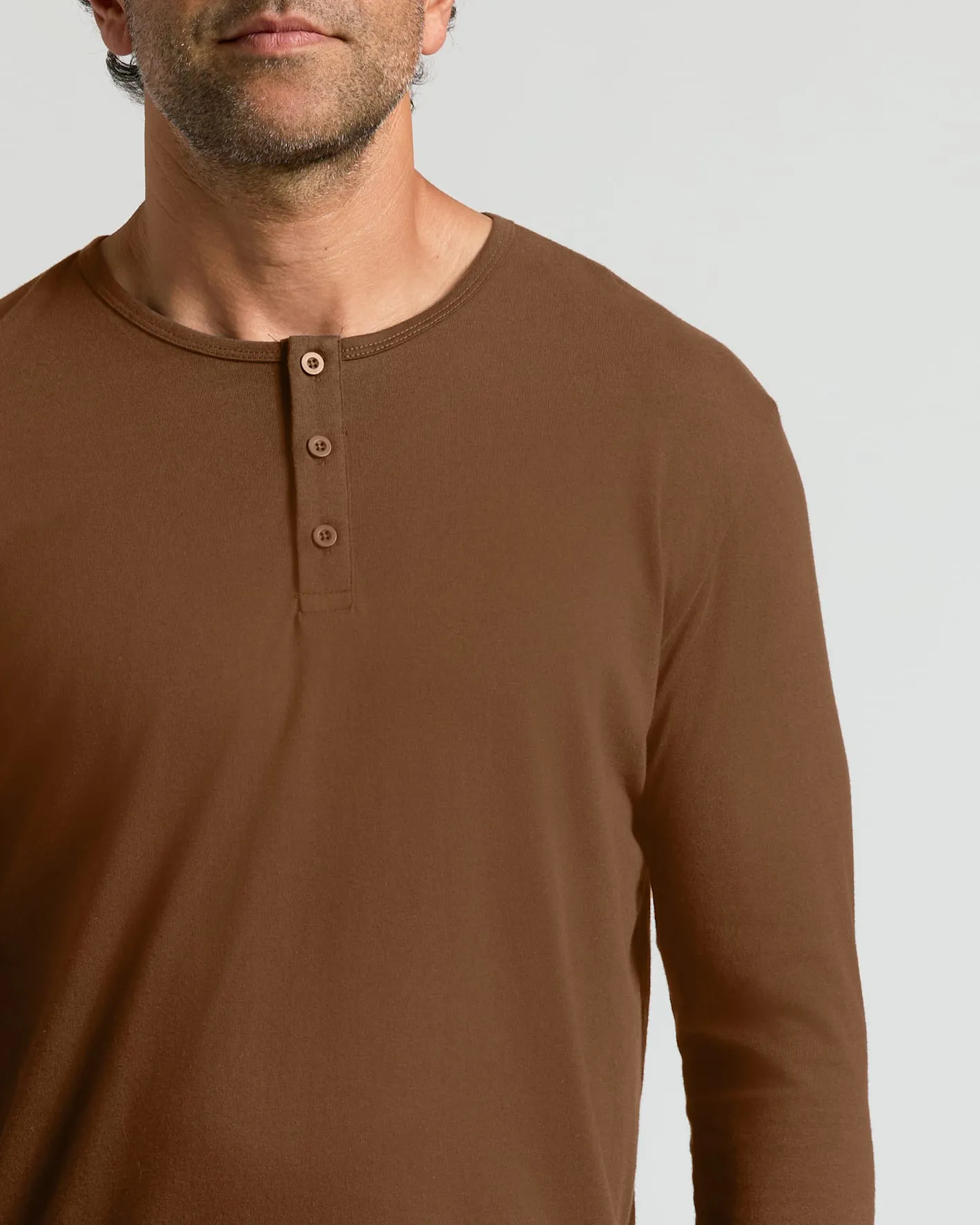 Sepiawood Classic Long Sleeve Henley sold by True Classic product image thumbnail 4