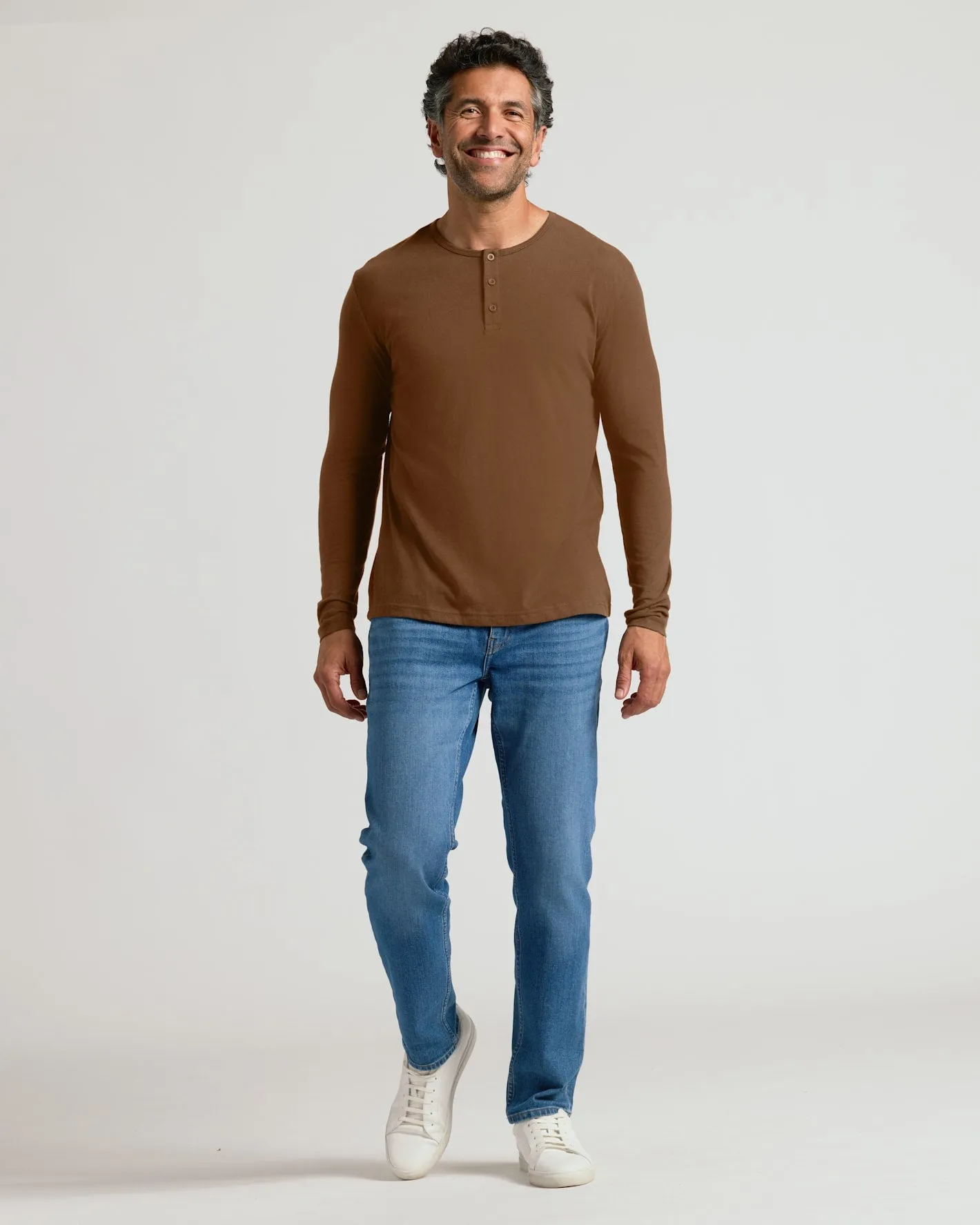 Sepiawood Classic Long Sleeve Henley sold by True Classic product image thumbnail 5