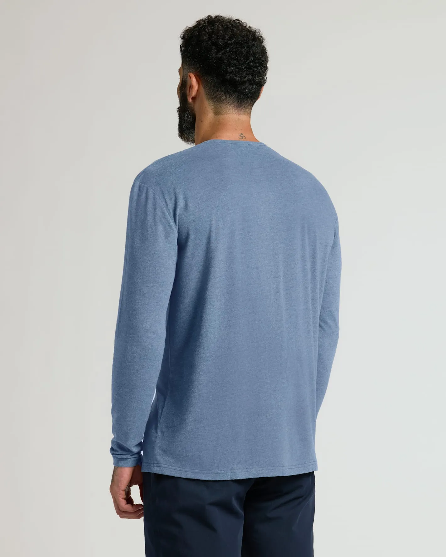 Dark Heather Vintage Navy Classic Long Sleeve Henley sold by True Classic product image thumbnail 3