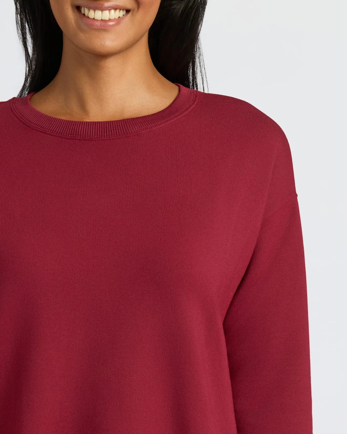 Womens Dark Maroon Slouch Pullover Crew & Relaxed Jogger 2-Pack sold by True Classic product image thumbnail 5