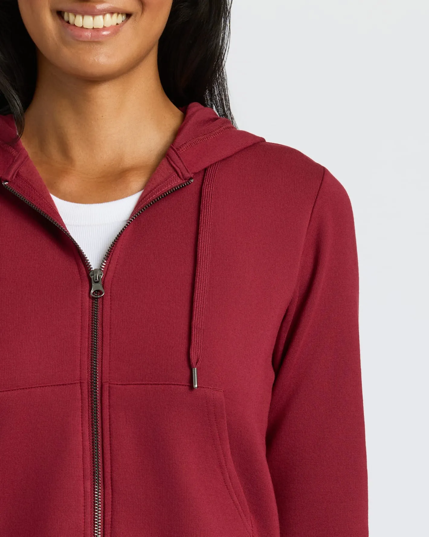 Womens Dark Maroon Crop Zip Hoodie & Relaxed Jogger 2-Pack sold by True Classic product image thumbnail 5