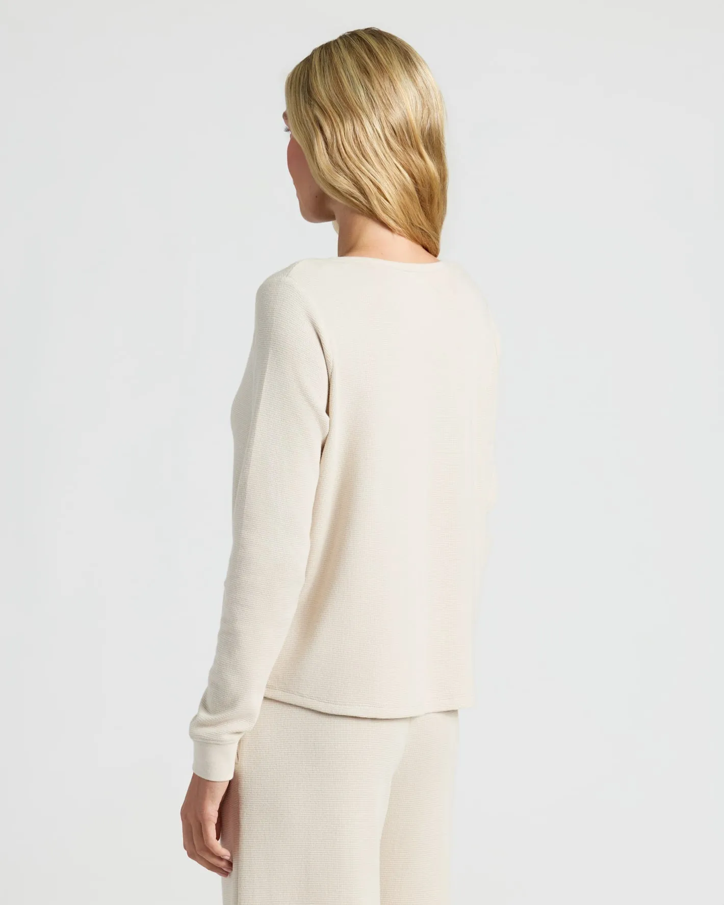 Womens Oatmeal Waffle Long Sleeve Henley & Waffle Leg Pant 2-Pack sold by True Classic product image thumbnail 4