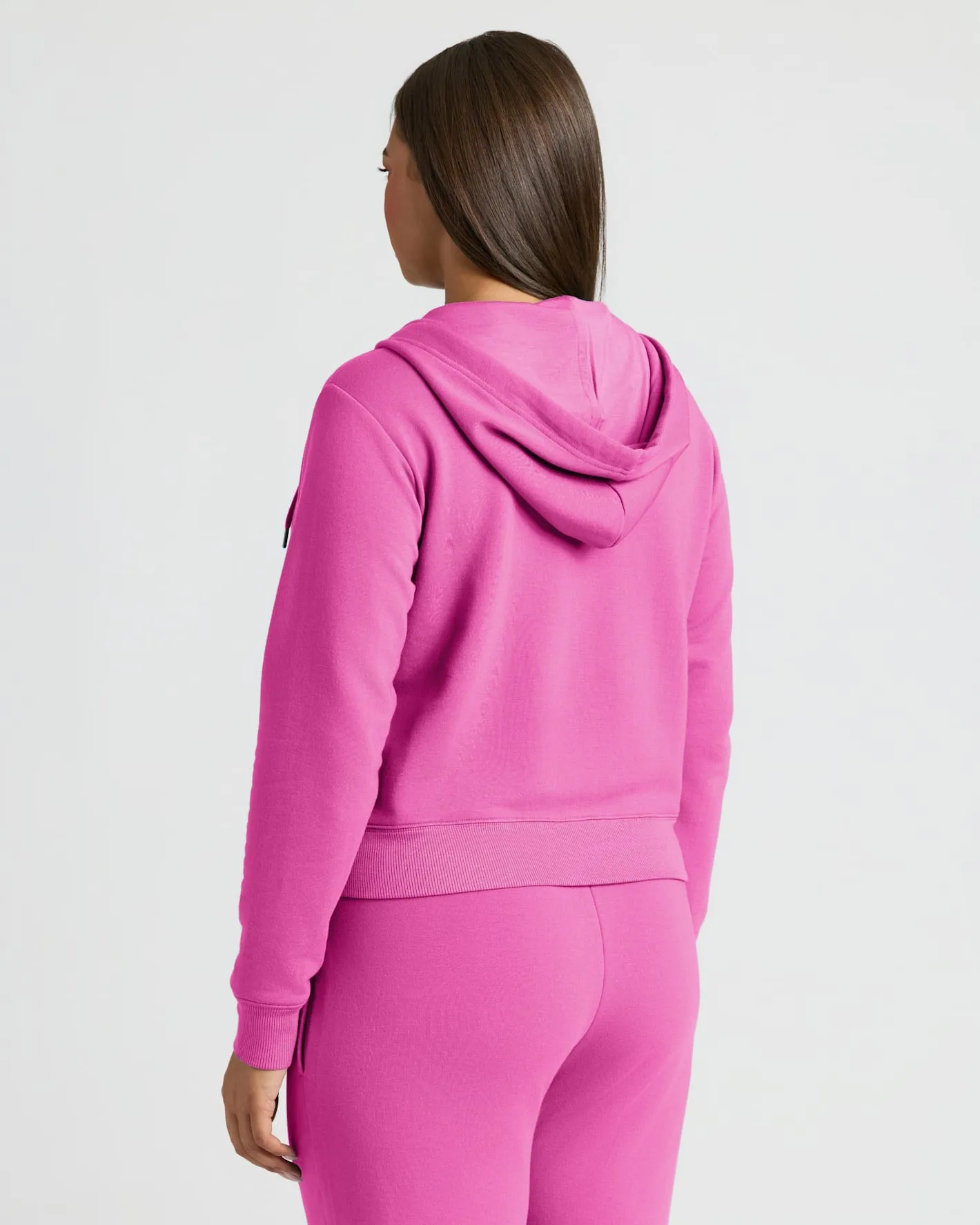 Womens Electric Fuchsia Crop Zip Hoodie & Relaxed Jogger 2-Pack sold by True Classic product image thumbnail 4