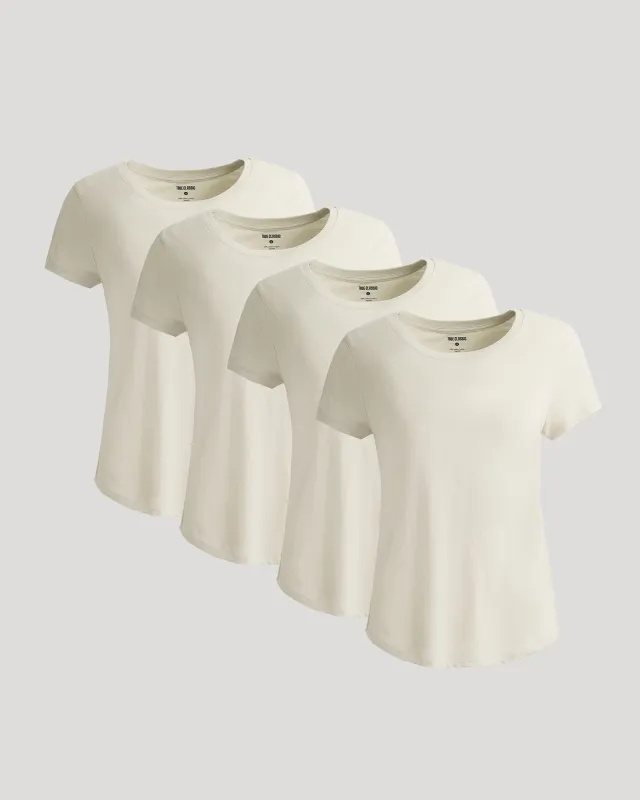 Womens Oatmeal Slub Scoop Neck Tee 4-Pack sold by True Classic