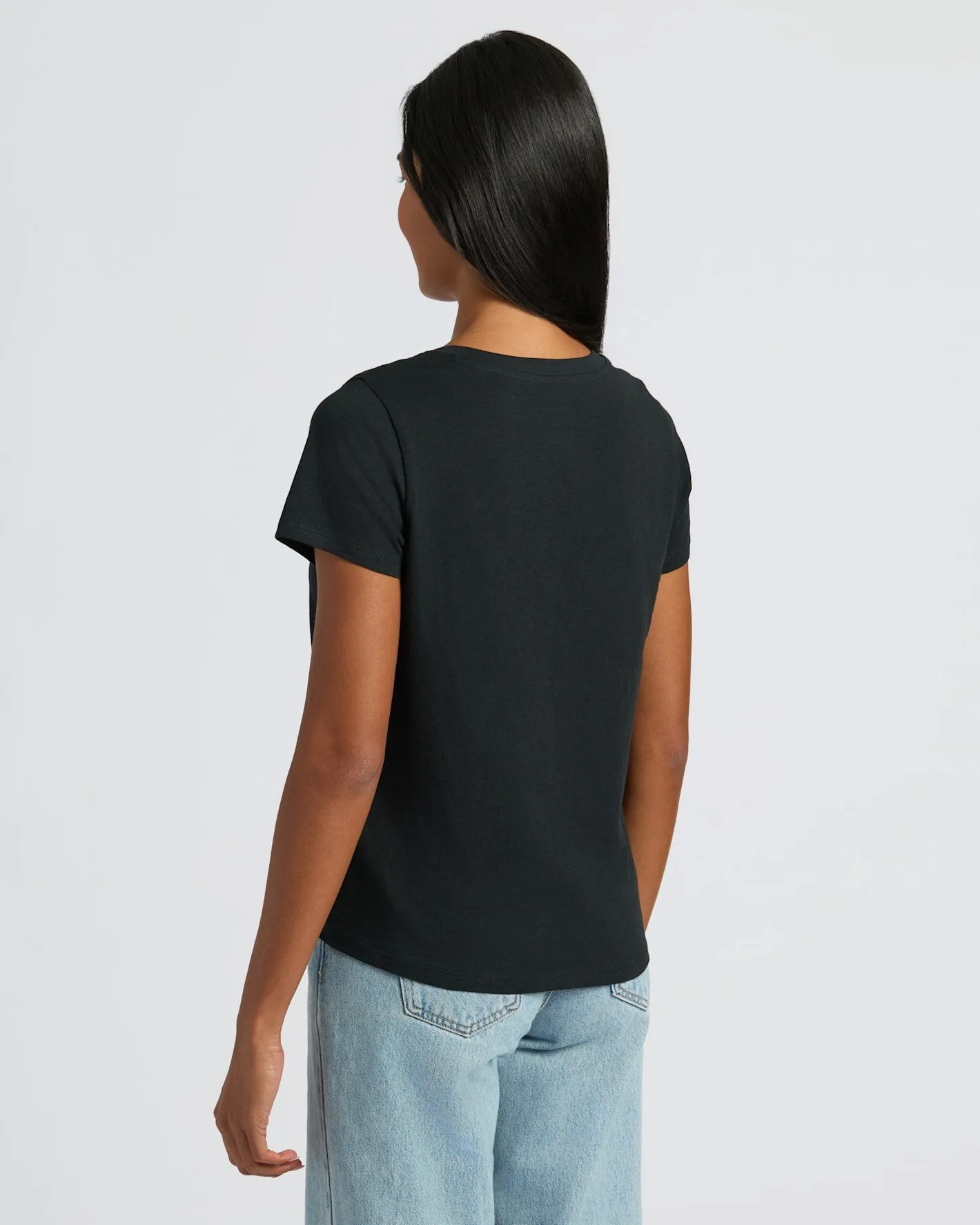 Womens Black Slub Scoop Neck Tee 4-Pack sold by True Classic product image thumbnail 4