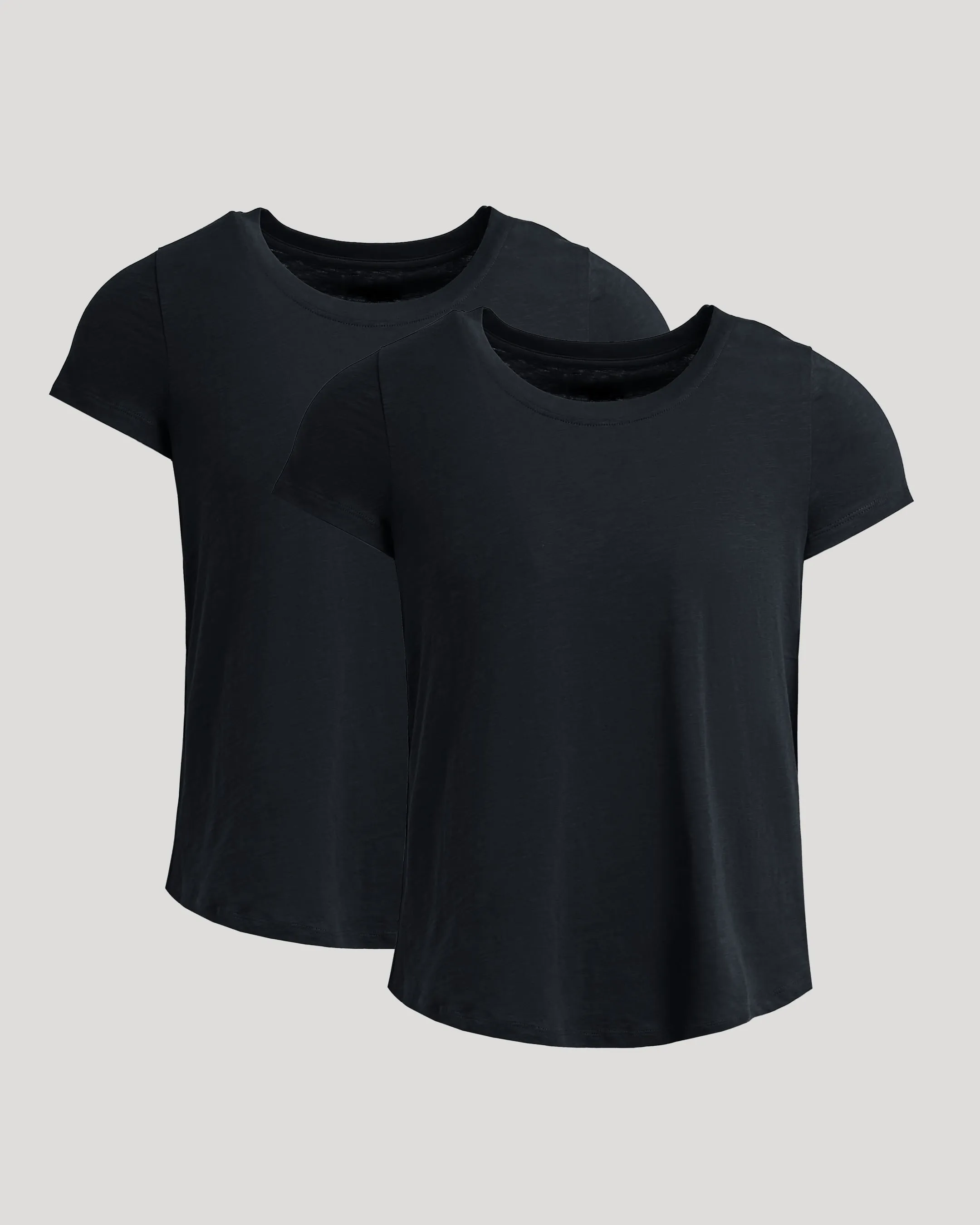 Womens Black Slub Scoop Neck Tee 2-Pack sold by True Classic