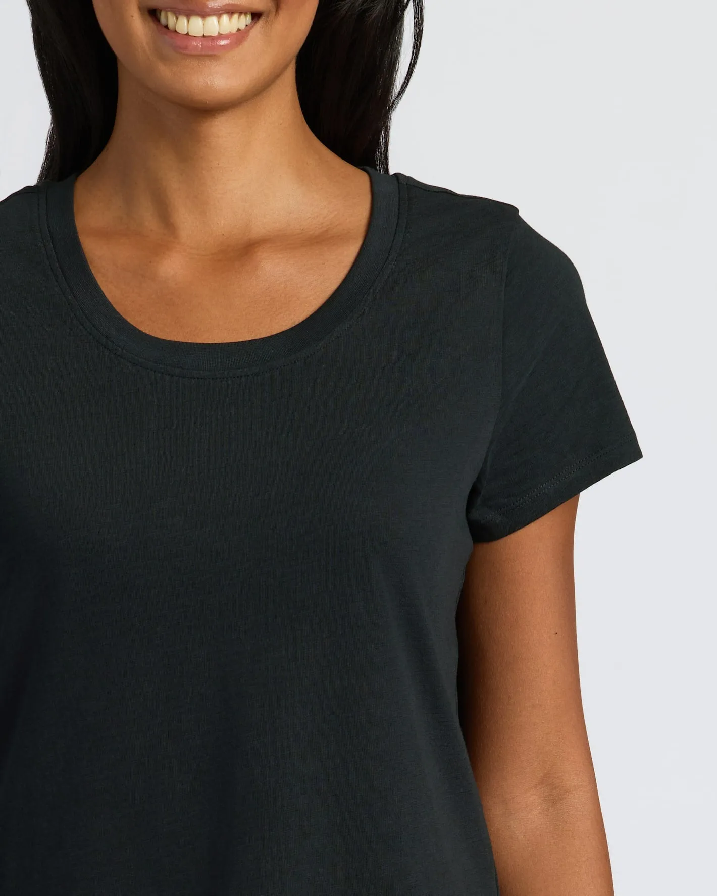 Womens Black Slub Scoop Neck Tee 2-Pack sold by True Classic product image thumbnail 5