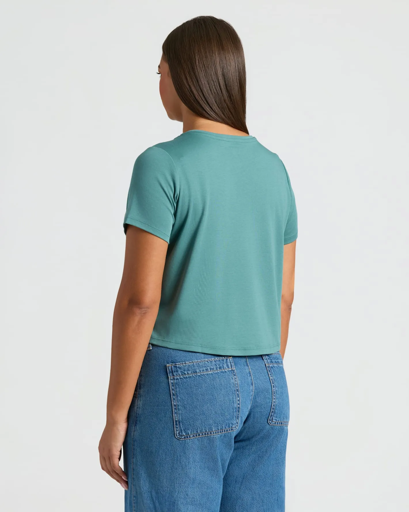 Womens Stormcloud Cropped Boxy Crew Neck Tee sold by True Classic product image thumbnail 3