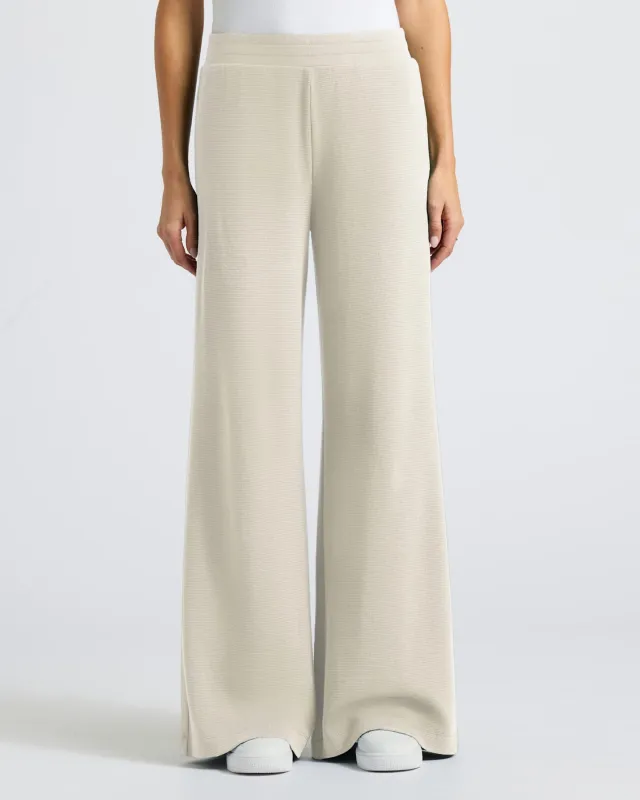 Womens Oatmeal Waffle Wide Leg Pants sold by True Classic