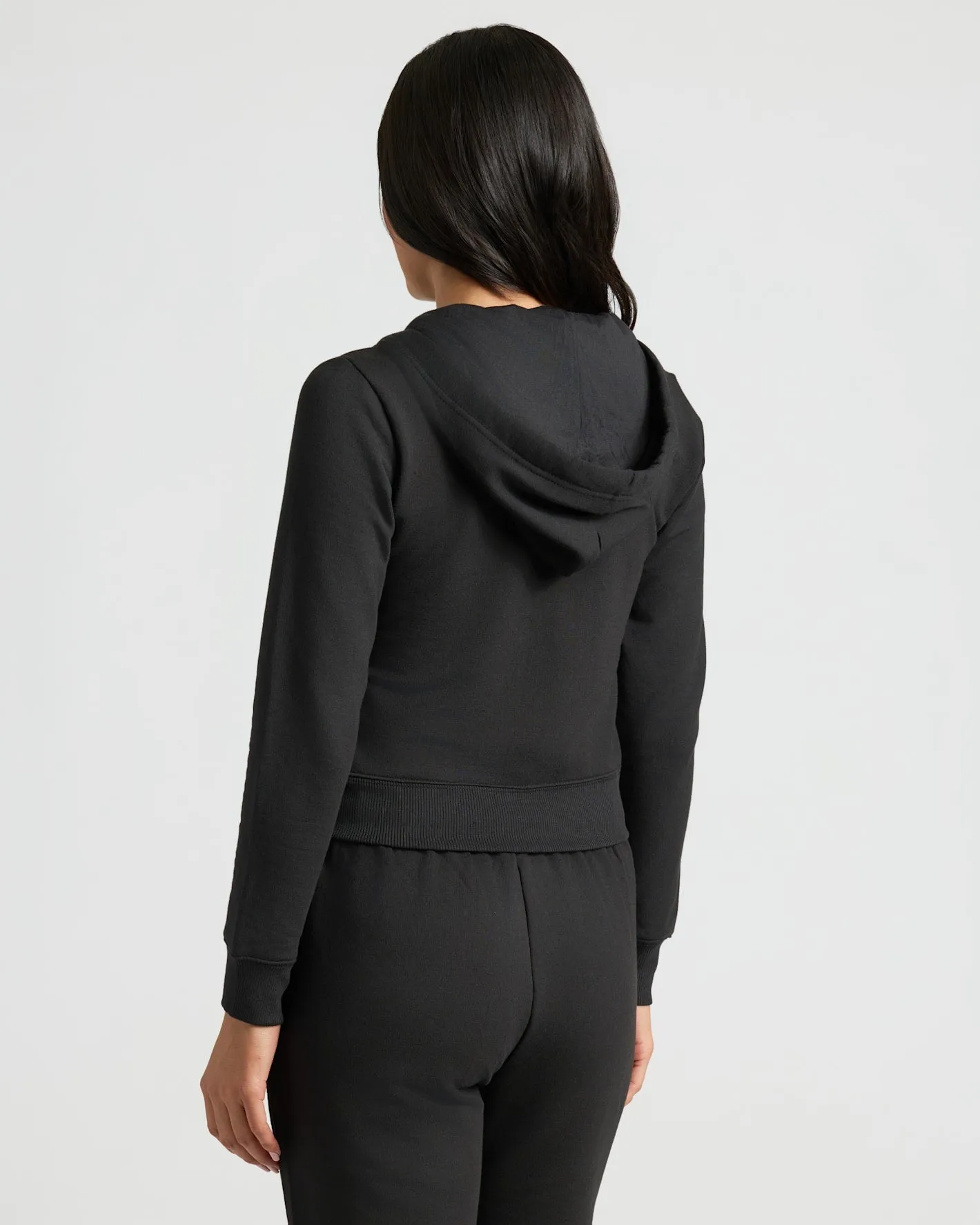 Womens Black Crop Zip Hoodie sold by True Classic product image thumbnail 3