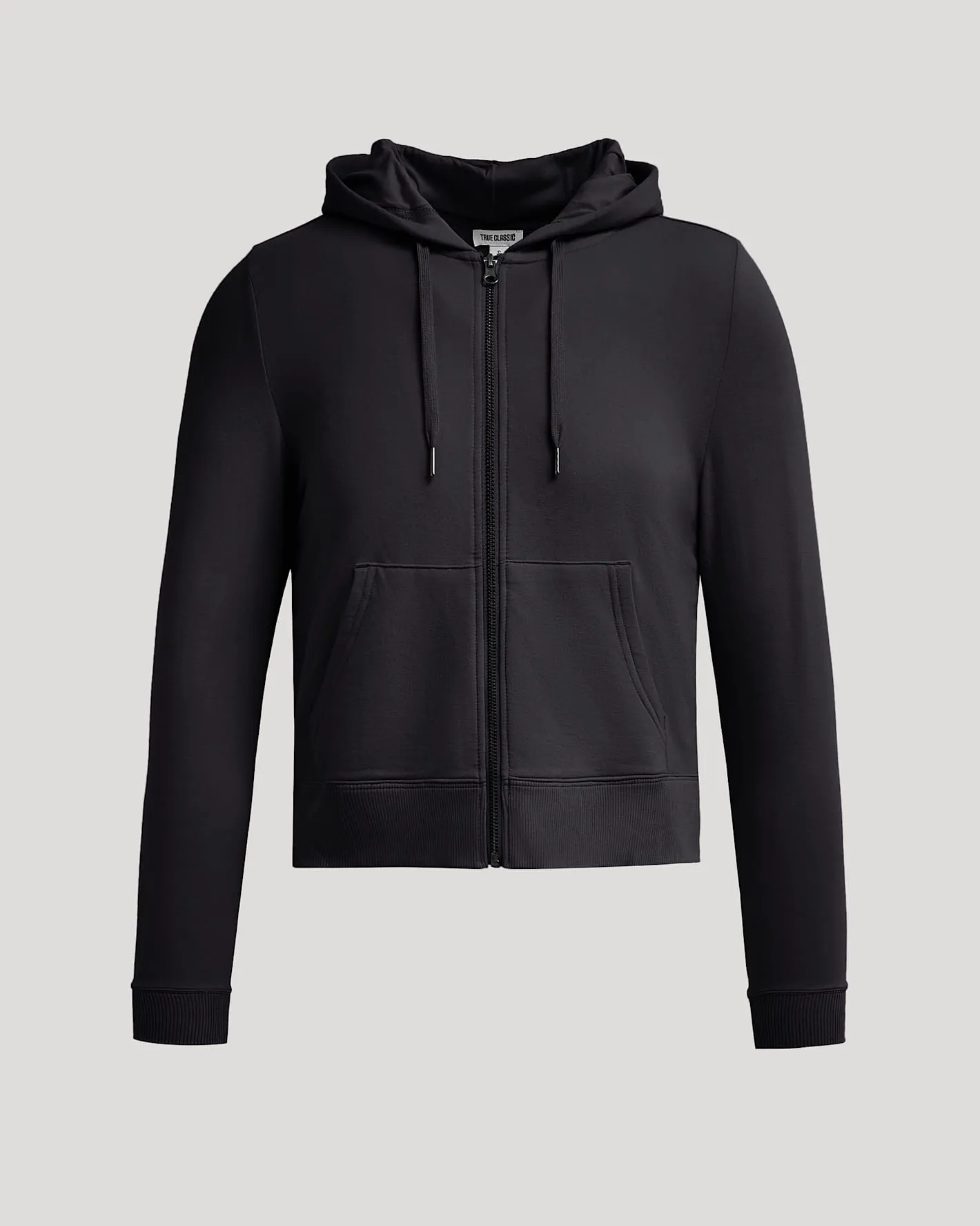Womens Black Crop Zip Hoodie sold by True Classic product image thumbnail 5