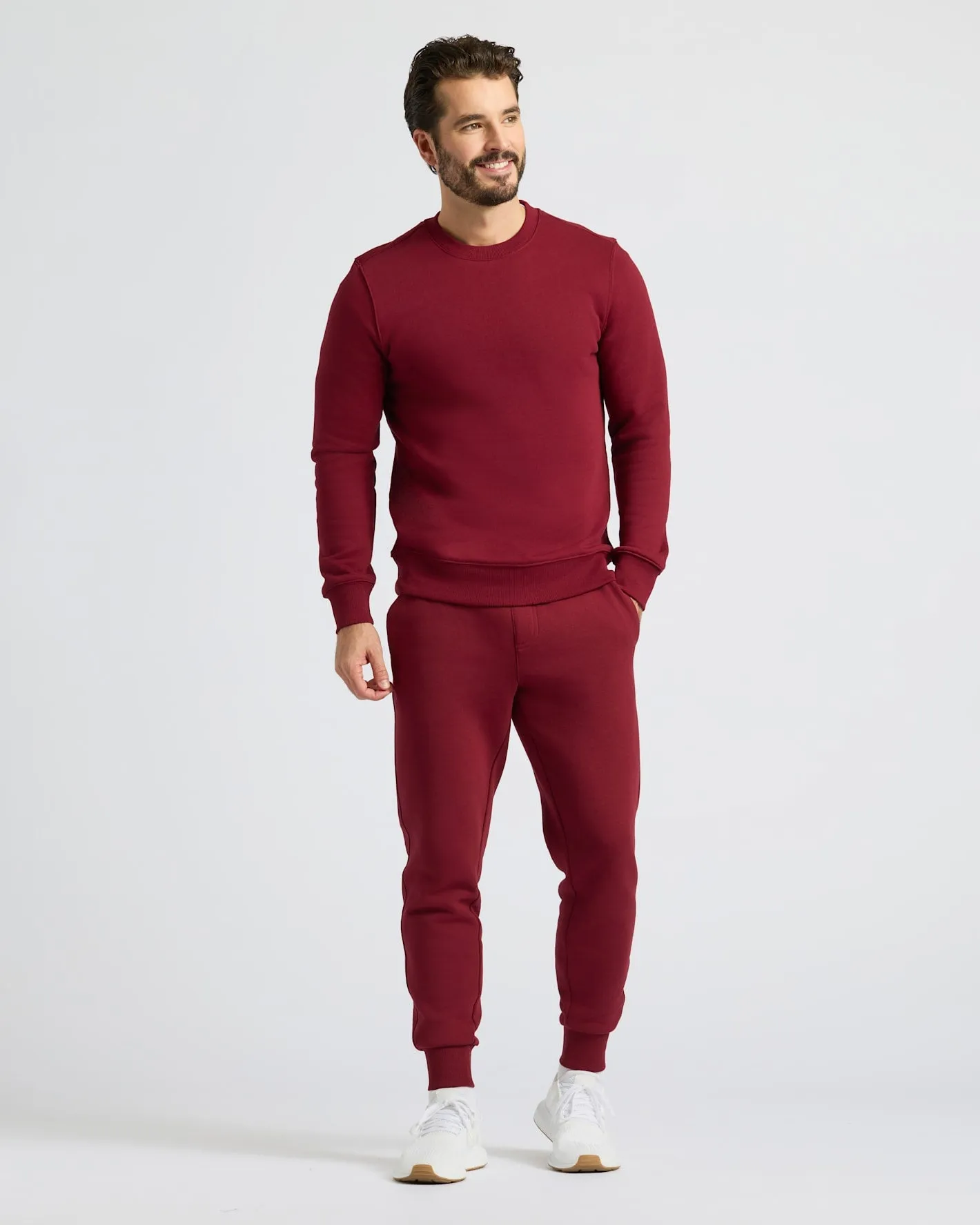 Dark Maroon Pullover Fleece Crew & Jogger 2-Pack sold by True Classic product image thumbnail 2