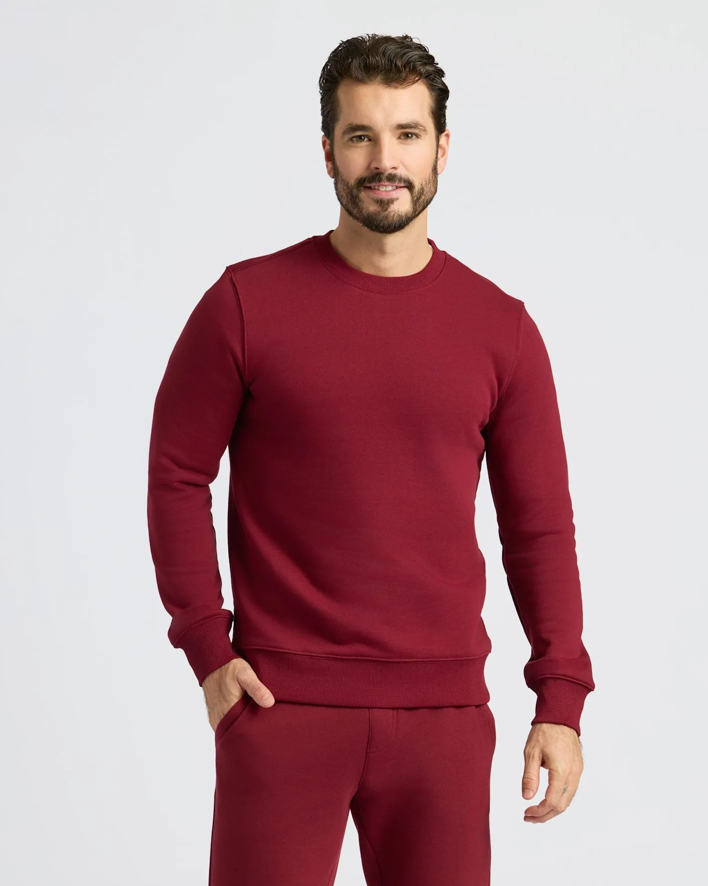 Dark Maroon Pullover Fleece Crew & Jogger 2-Pack sold by True Classic product image thumbnail 3