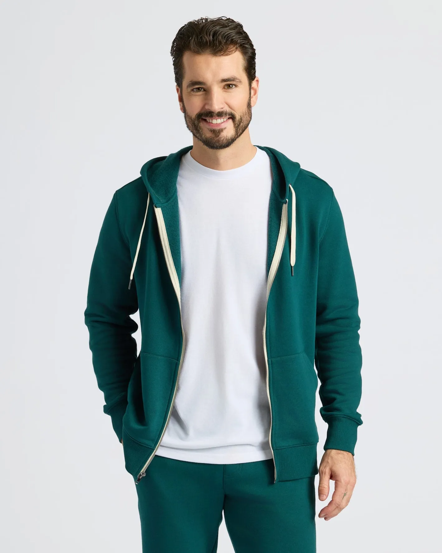 Deep Emerald Full Zip Fleece Hoodie & Jogger 2-Pack sold by True Classic product image thumbnail 3