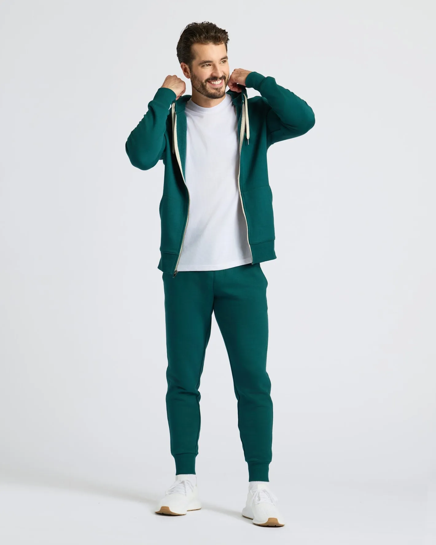 Deep Emerald Full Zip Fleece Hoodie & Jogger 2-Pack sold by True Classic product image thumbnail 2